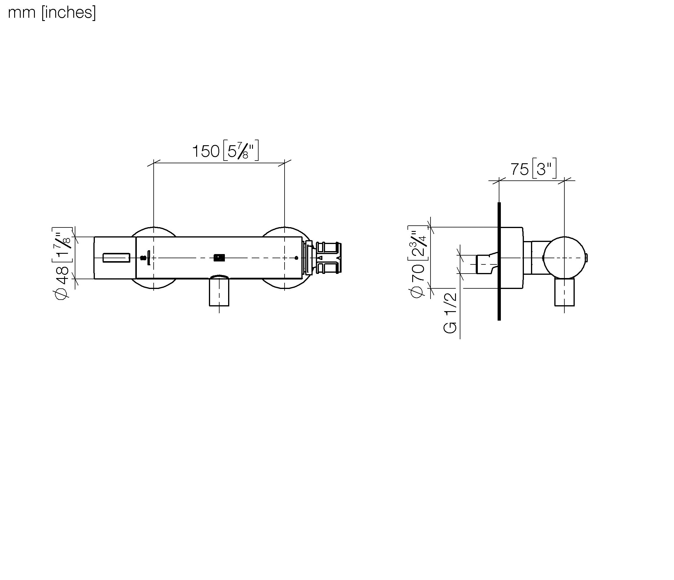 Shower Thermostat For Wall Installation Chrome
