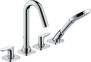 AXOR Citterio M 4-hole rim-mounted bath mixer with lever handles and escutcheons