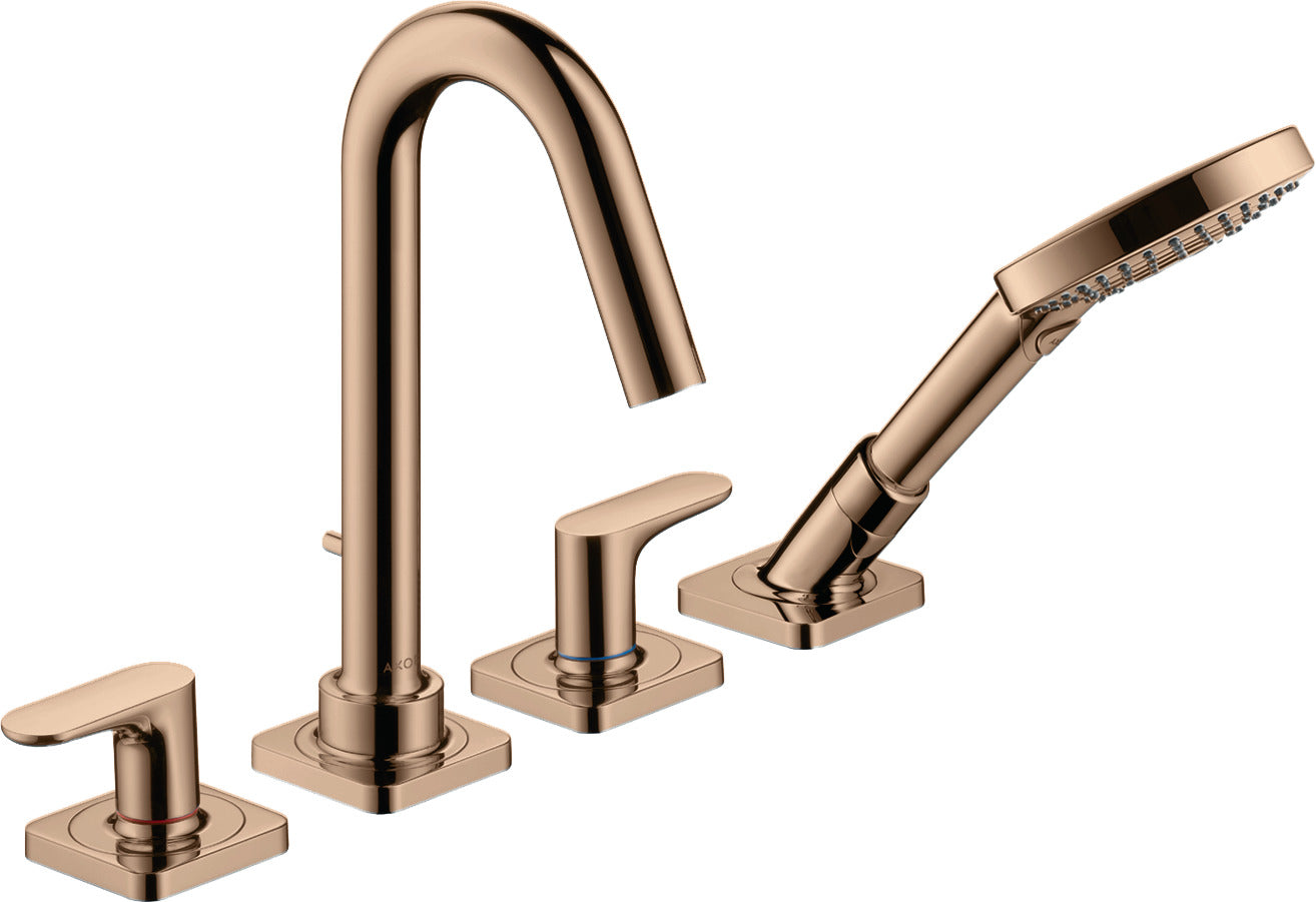 AXOR Citterio M 4-hole rim-mounted bath mixer with lever handles and escutcheons