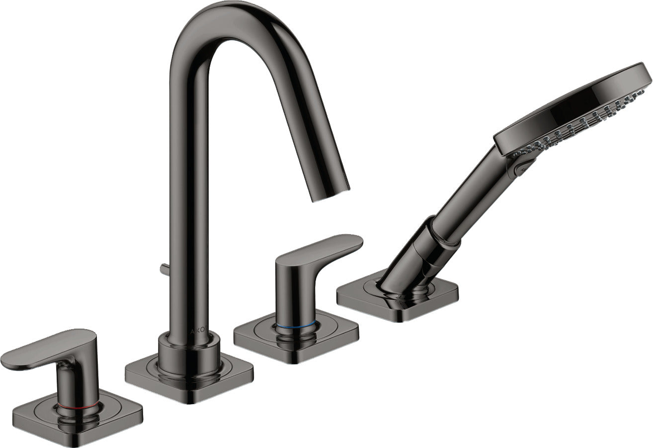 AXOR Citterio M 4-hole rim-mounted bath mixer with lever handles and escutcheons