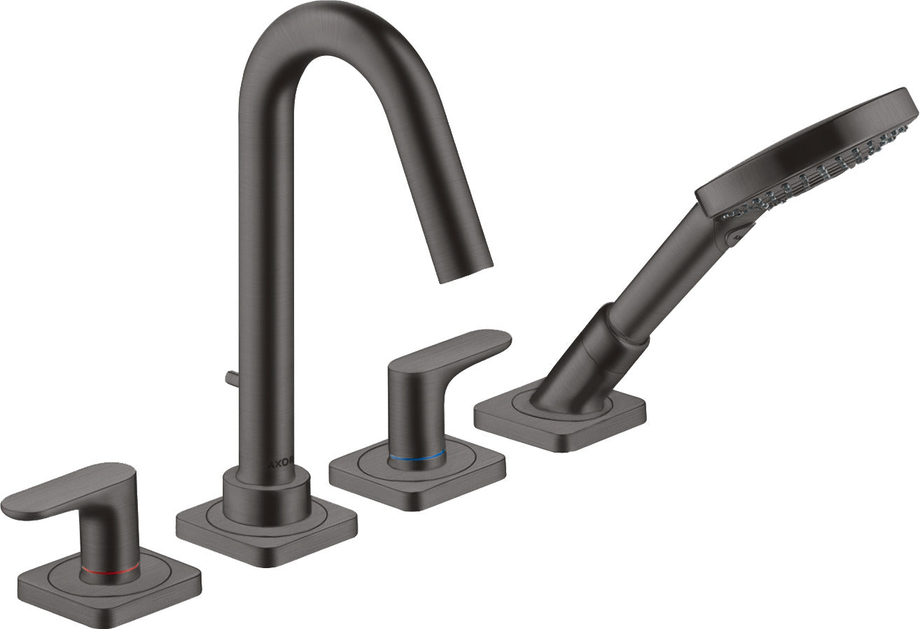 AXOR Citterio M 4-hole rim-mounted bath mixer with lever handles and escutcheons
