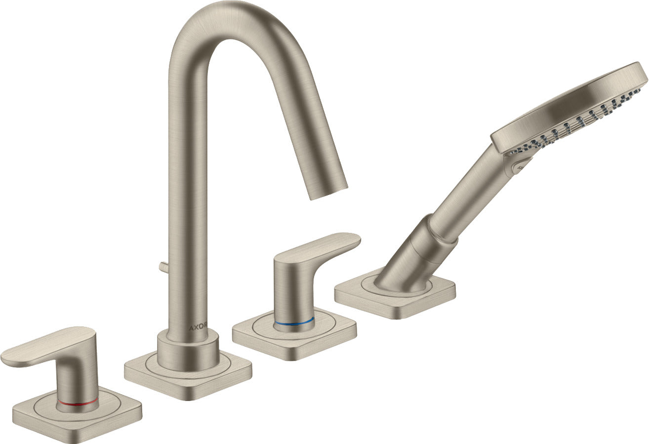 AXOR Citterio M 4-hole rim-mounted bath mixer with lever handles and escutcheons