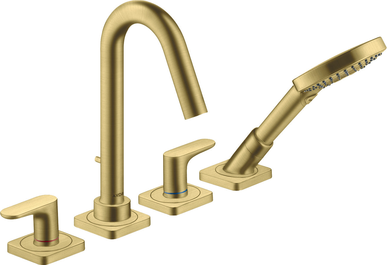 AXOR Citterio M 4-hole rim-mounted bath mixer with lever handles and escutcheons