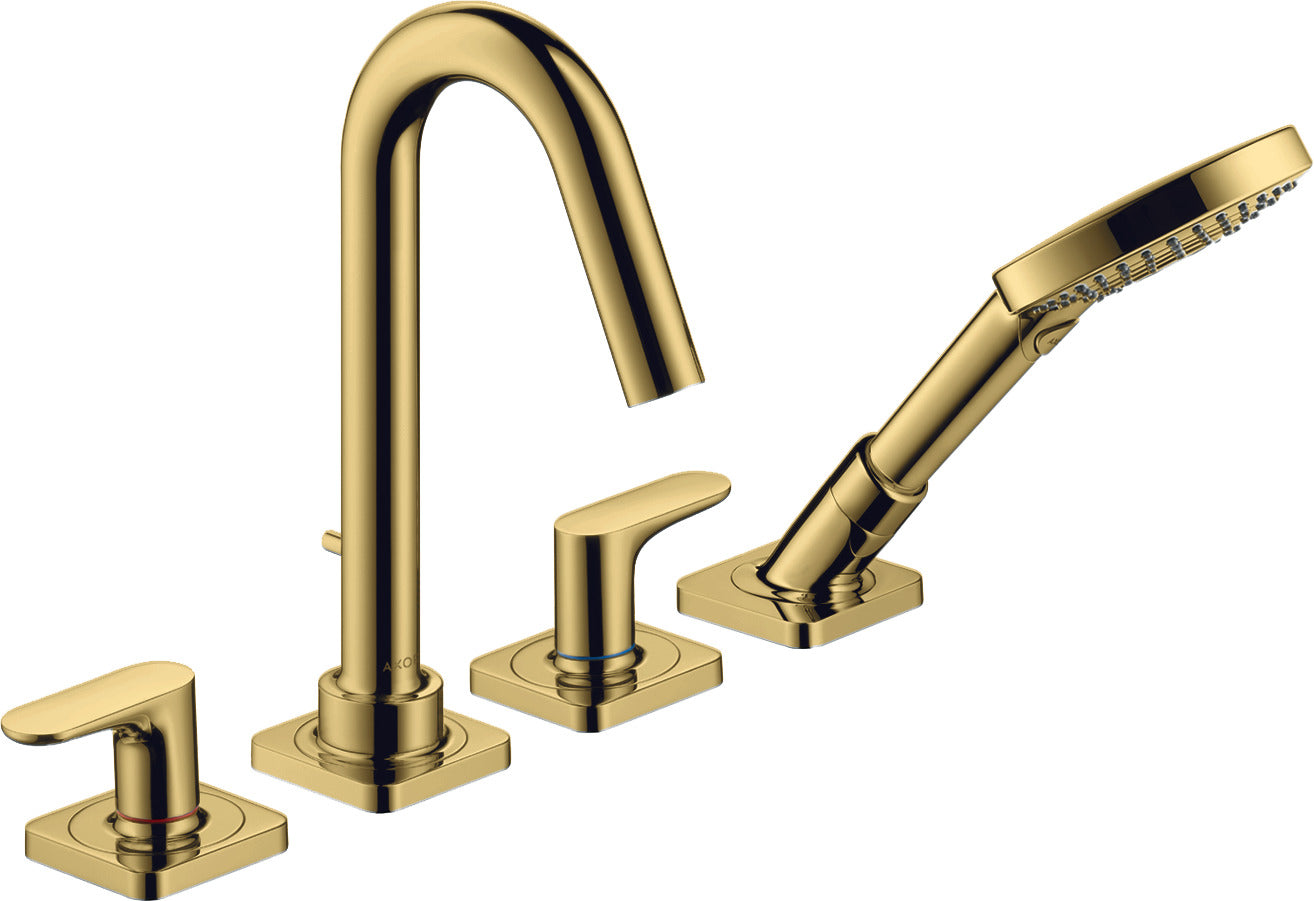 AXOR Citterio M 4-hole rim-mounted bath mixer with lever handles and escutcheons