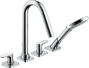 AXOR Citterio M 4-hole tile mounted bath mixer with lever handles and escutcheons