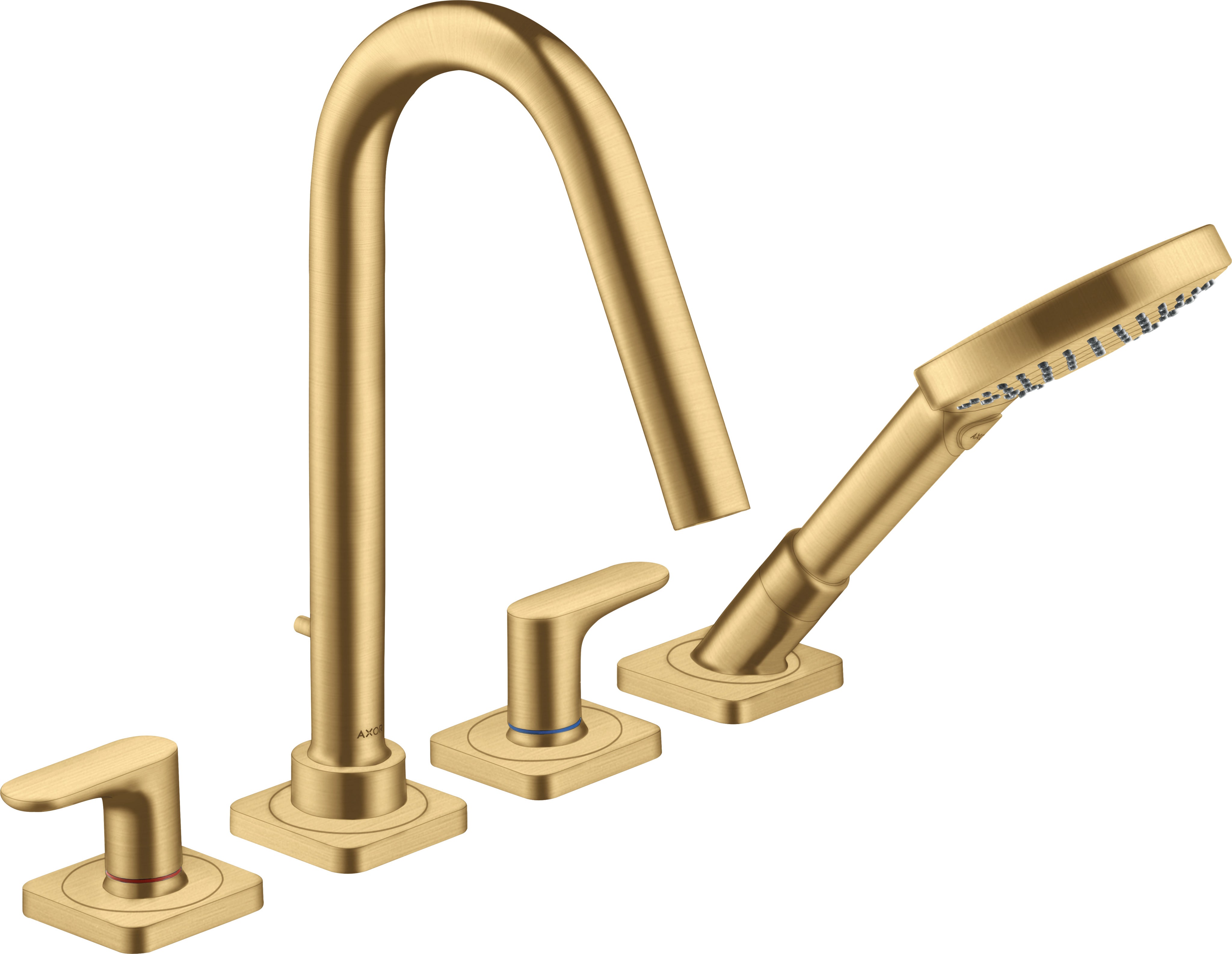 AXOR Citterio M 4-hole tile mounted bath mixer with lever handles and escutcheons