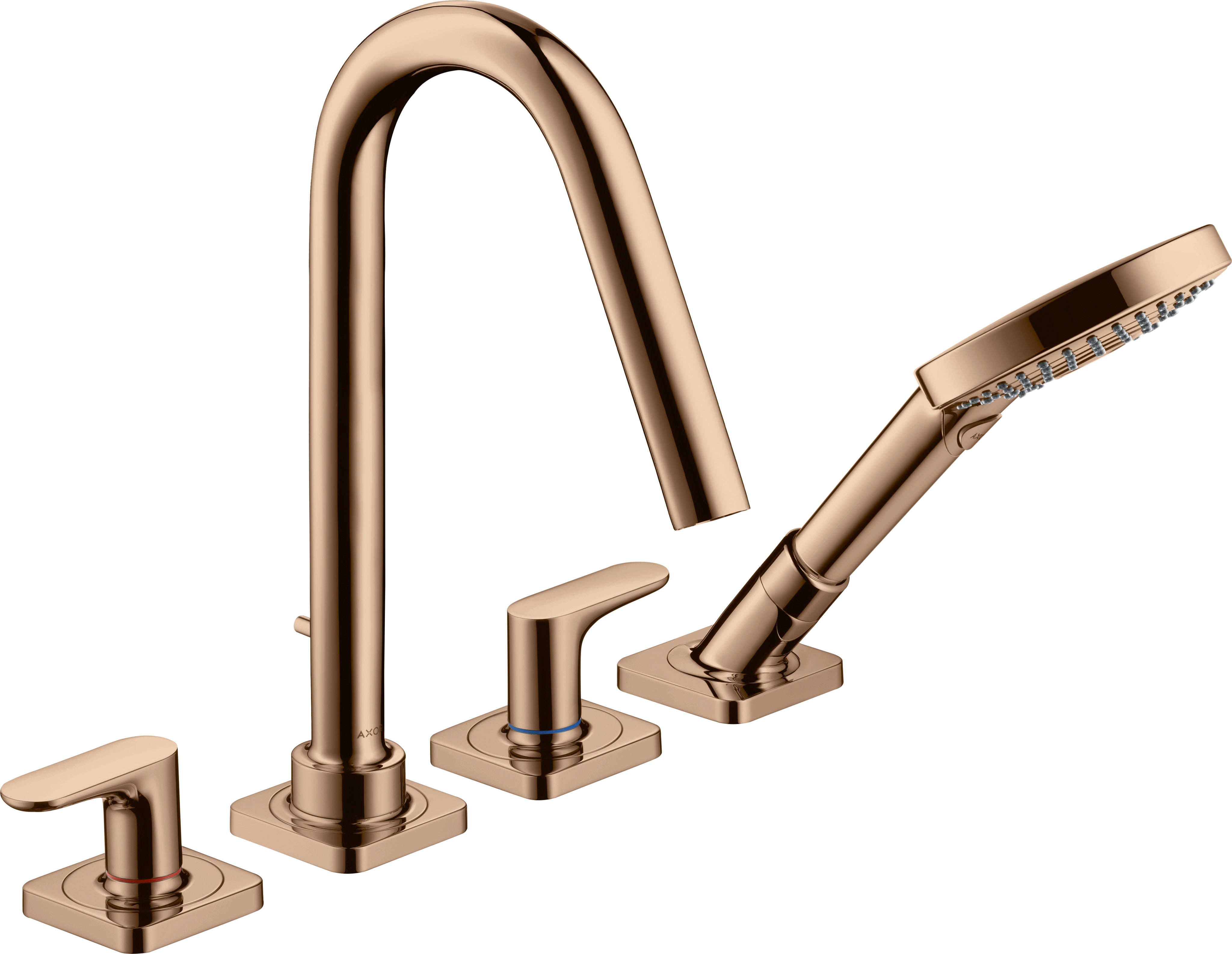 AXOR Citterio M 4-hole tile mounted bath mixer with lever handles and escutcheons