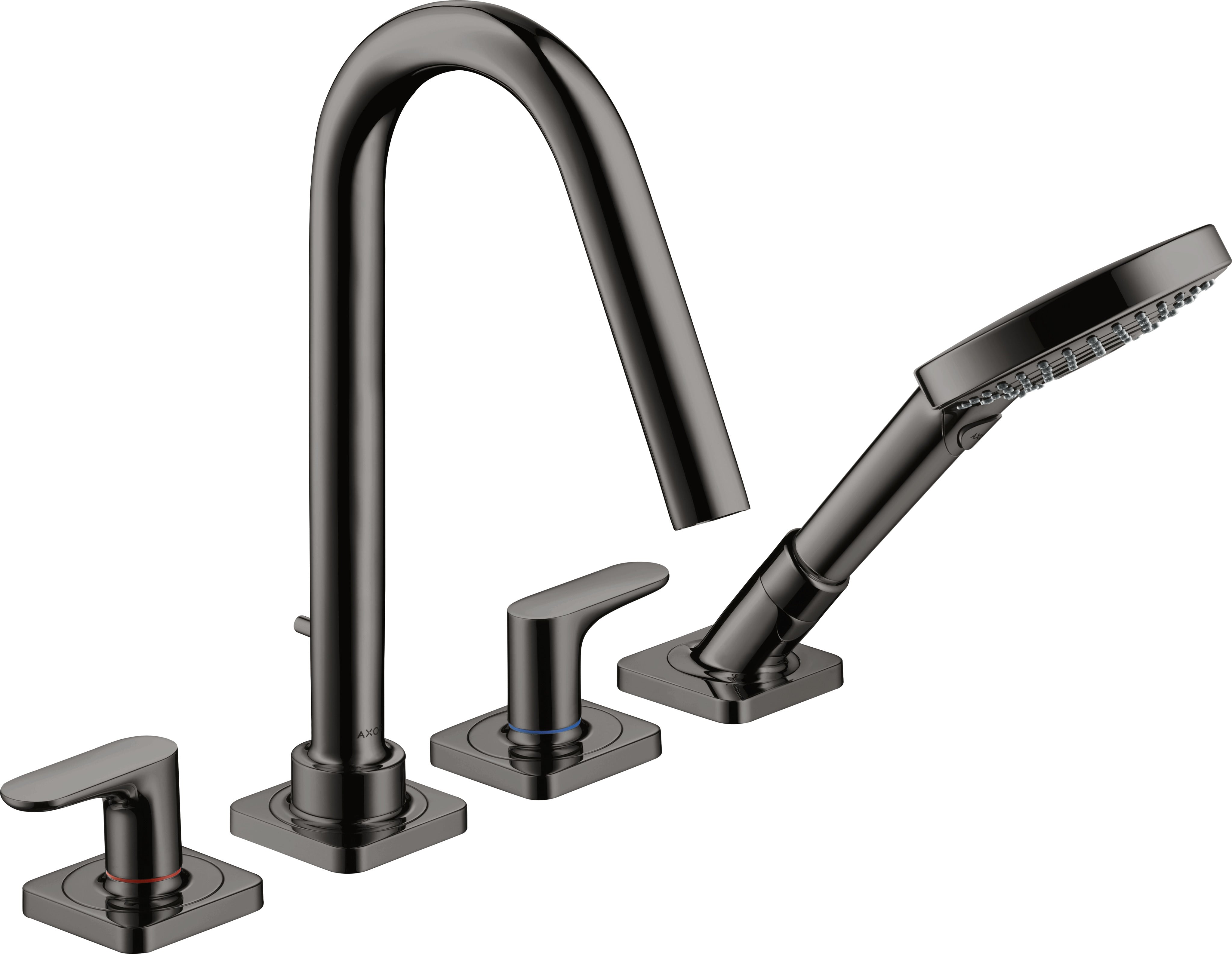 AXOR Citterio M 4-hole tile mounted bath mixer with lever handles and escutcheons