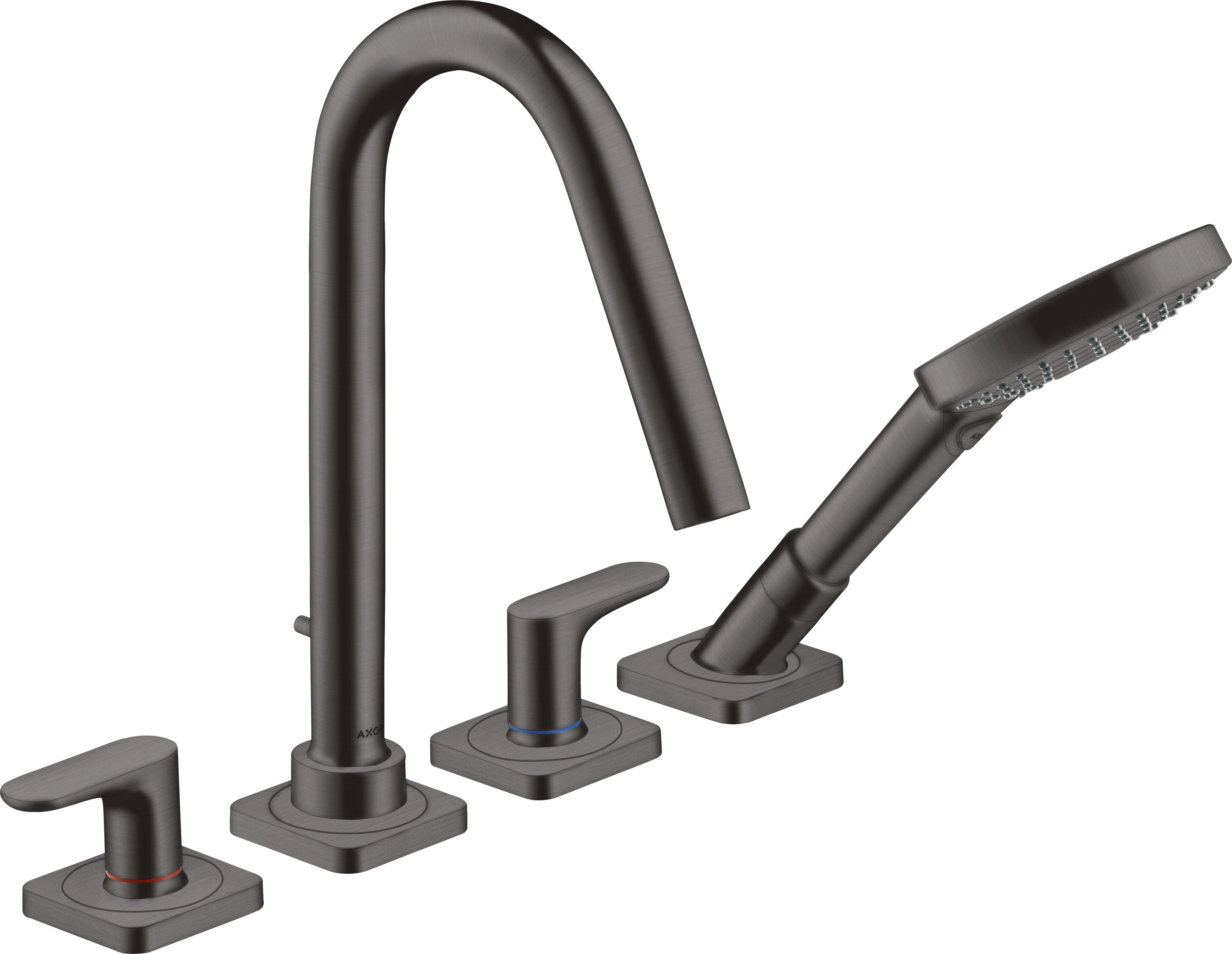 AXOR Citterio M 4-hole tile mounted bath mixer with lever handles and escutcheons