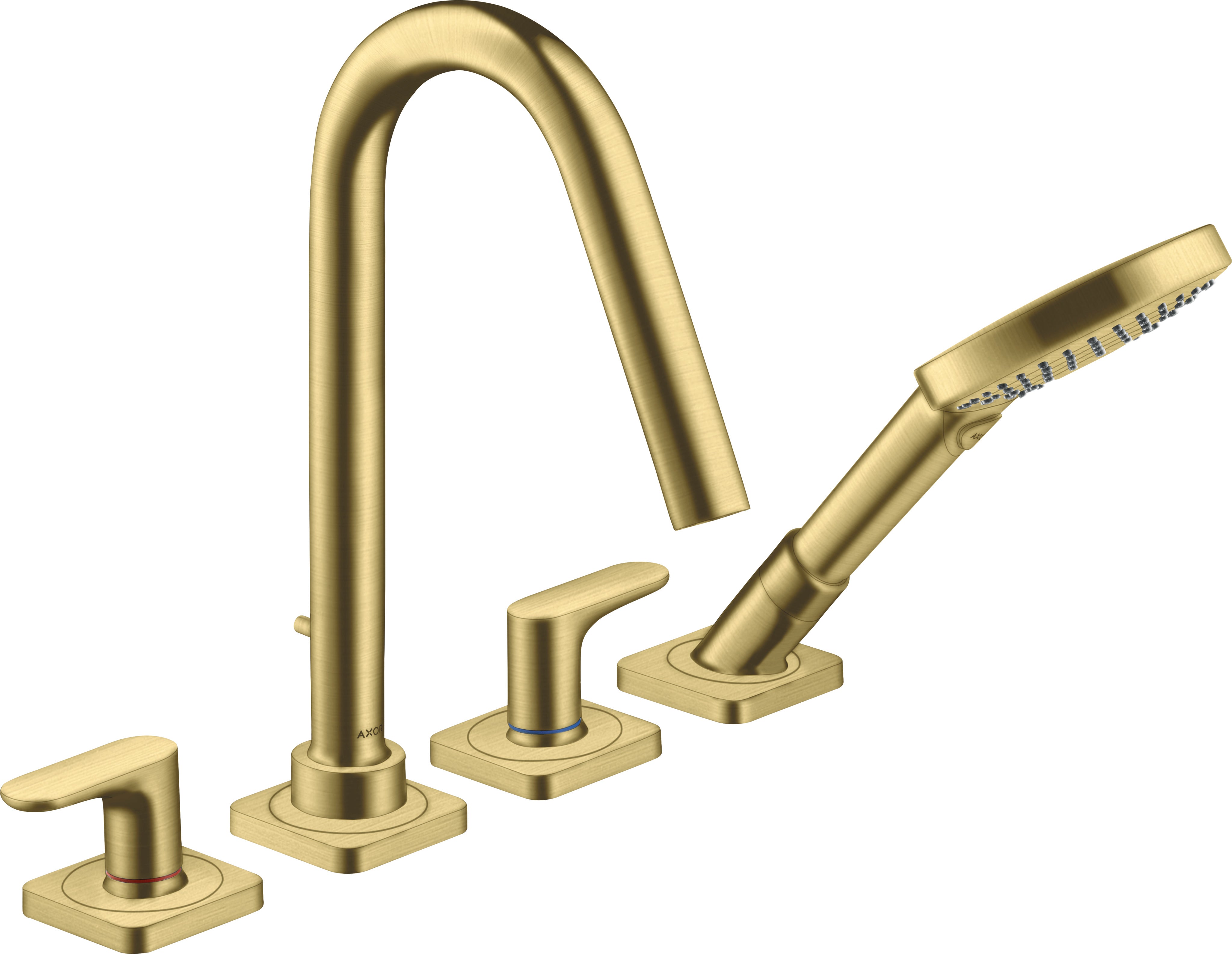 AXOR Citterio M 4-hole tile mounted bath mixer with lever handles and escutcheons