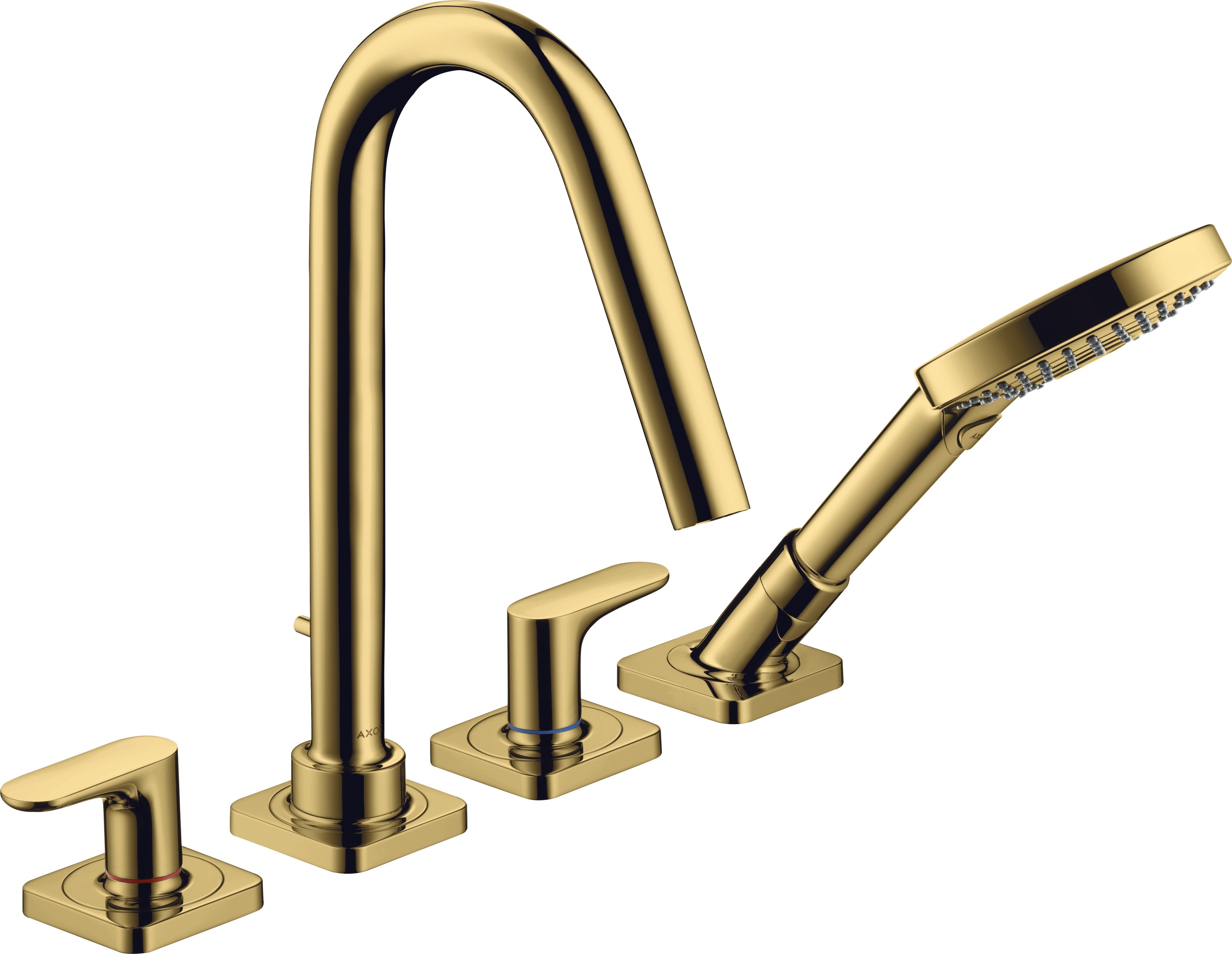 AXOR Citterio M 4-hole tile mounted bath mixer with lever handles and escutcheons