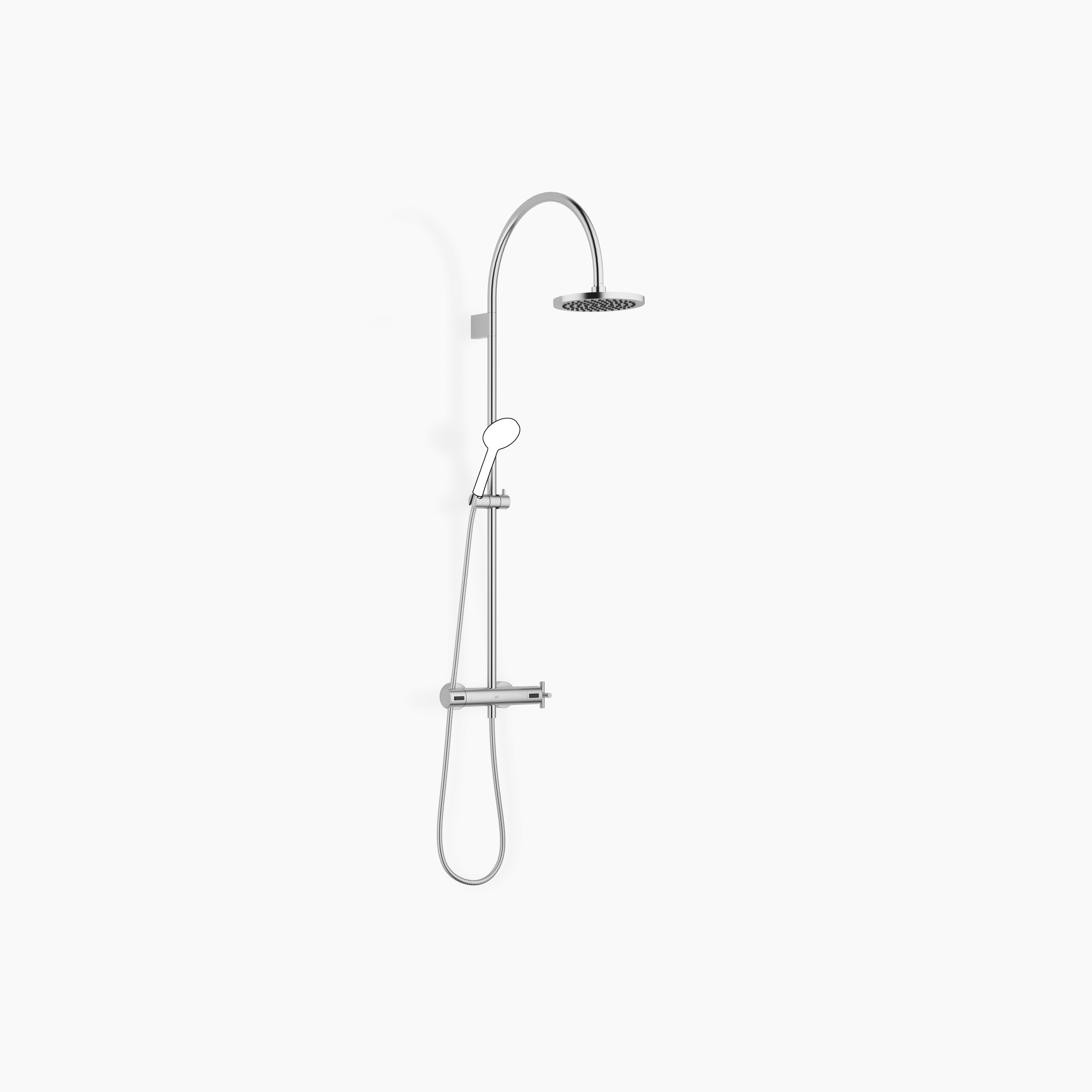 Tara Shower Pipe With Shower Thermostat Without Hand Shower Flowreduce 220 mm Chrome