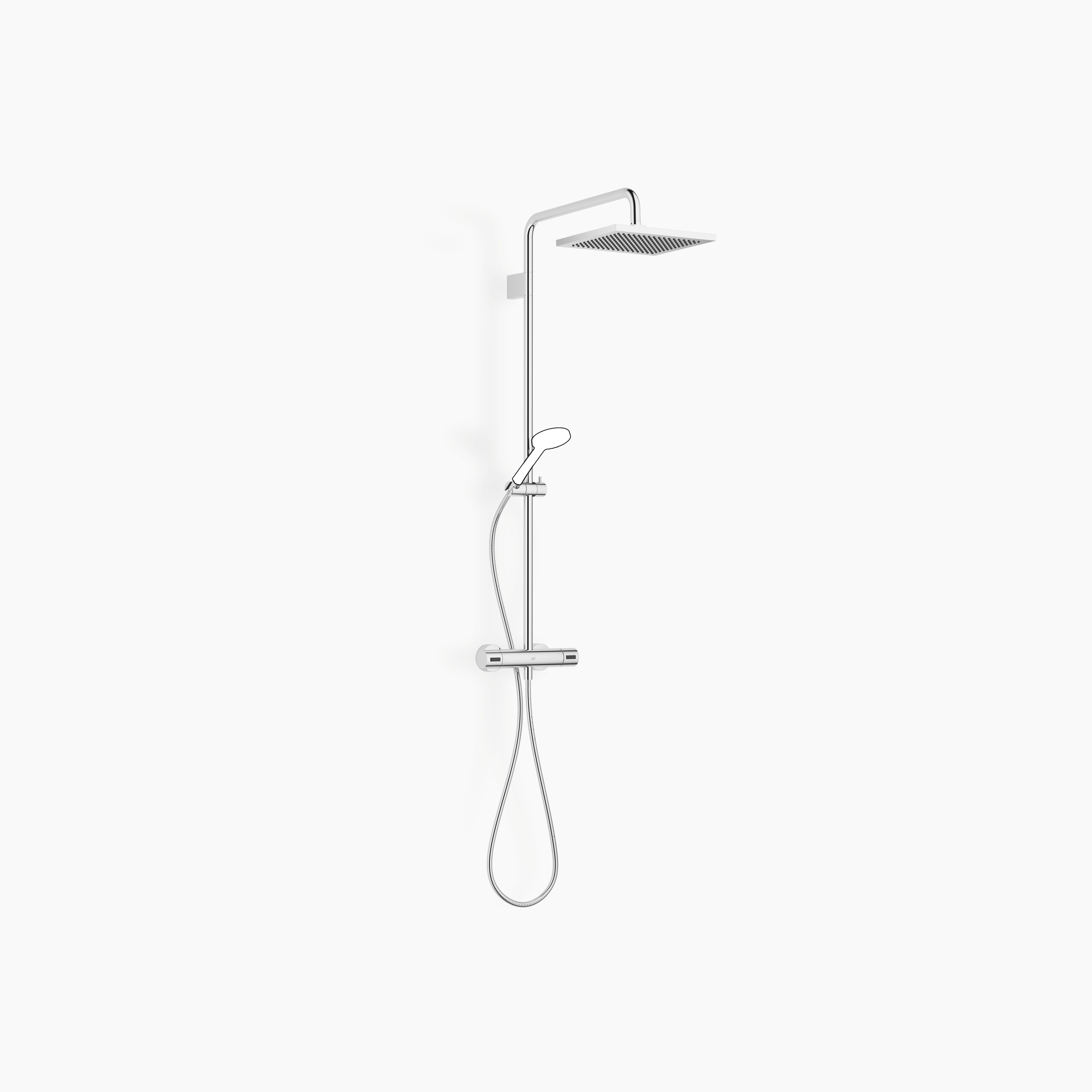 Showerpipe With Shower Thermostat Without Hand Shower Chrome
