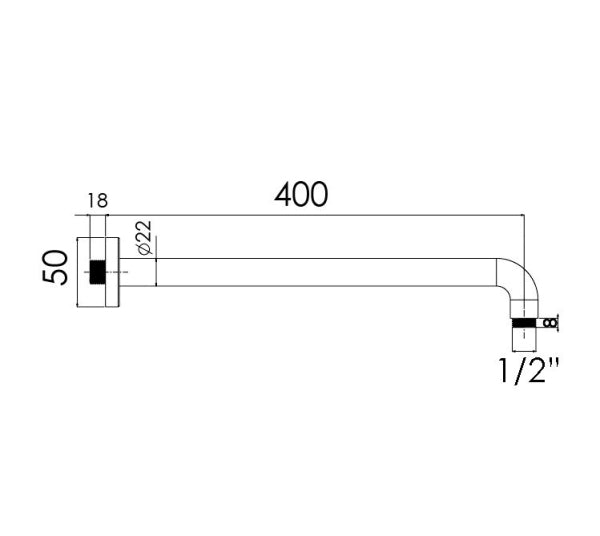 X11- 400mm Wall Arm - PVD