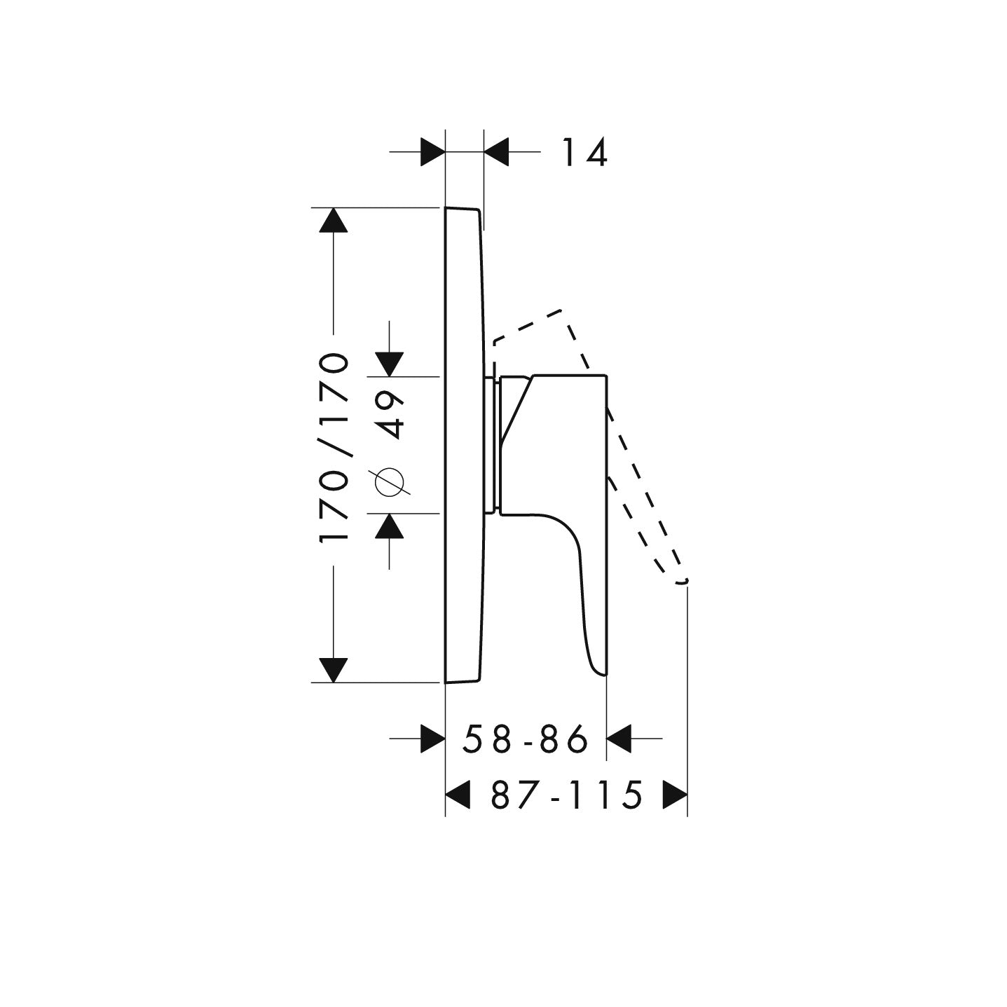 AXOR Citterio M Single lever manual shower mixer for concealed installation
