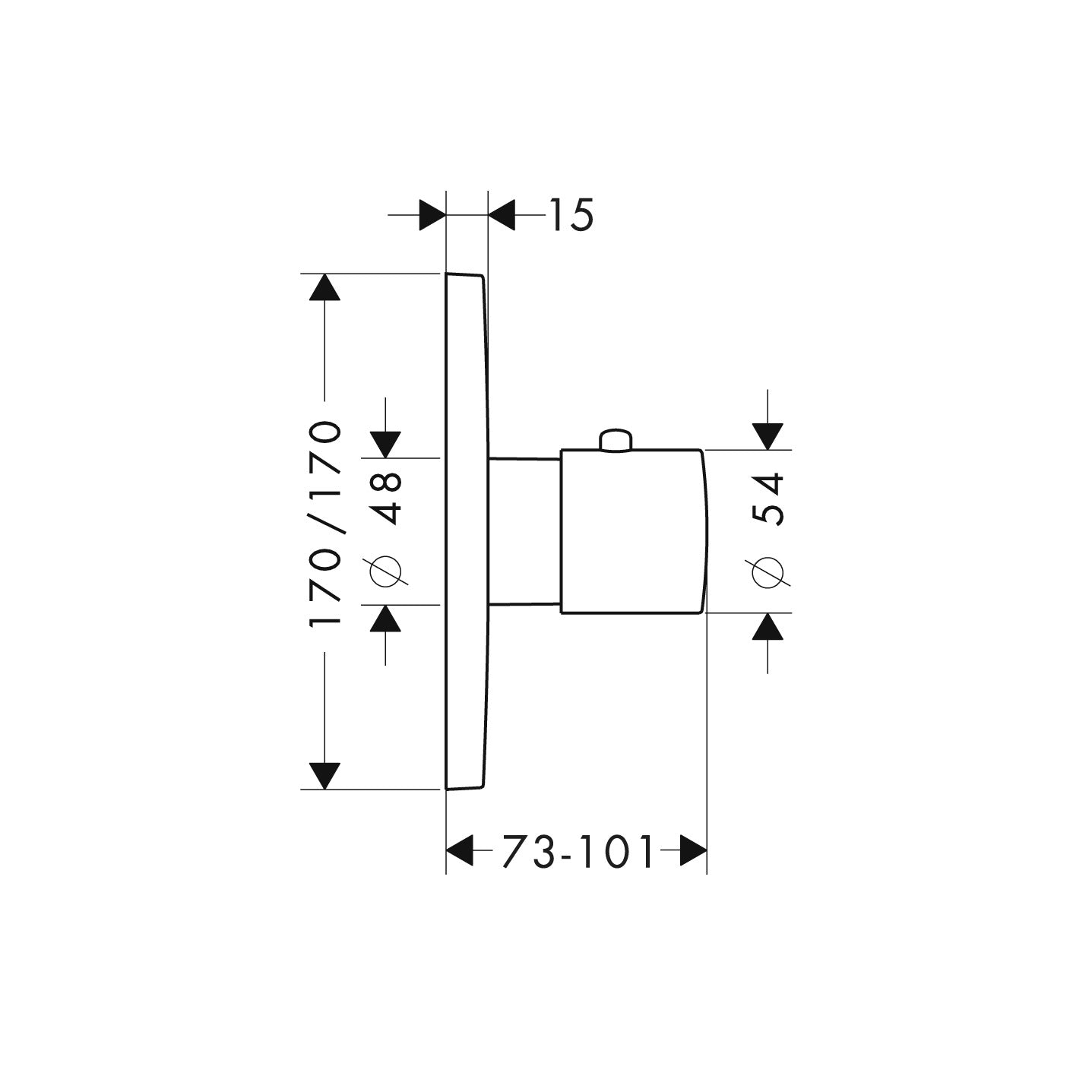 AXOR Citterio M Thermostatic mixer HighFlow for concealed installation