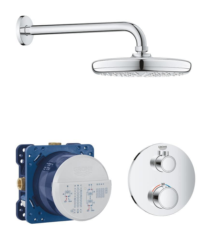 Grohtherm Perfect shower set with Tempesta 210