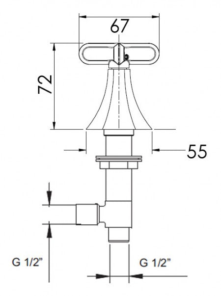 HEXA - Pair 1/2 inch Deck Valves