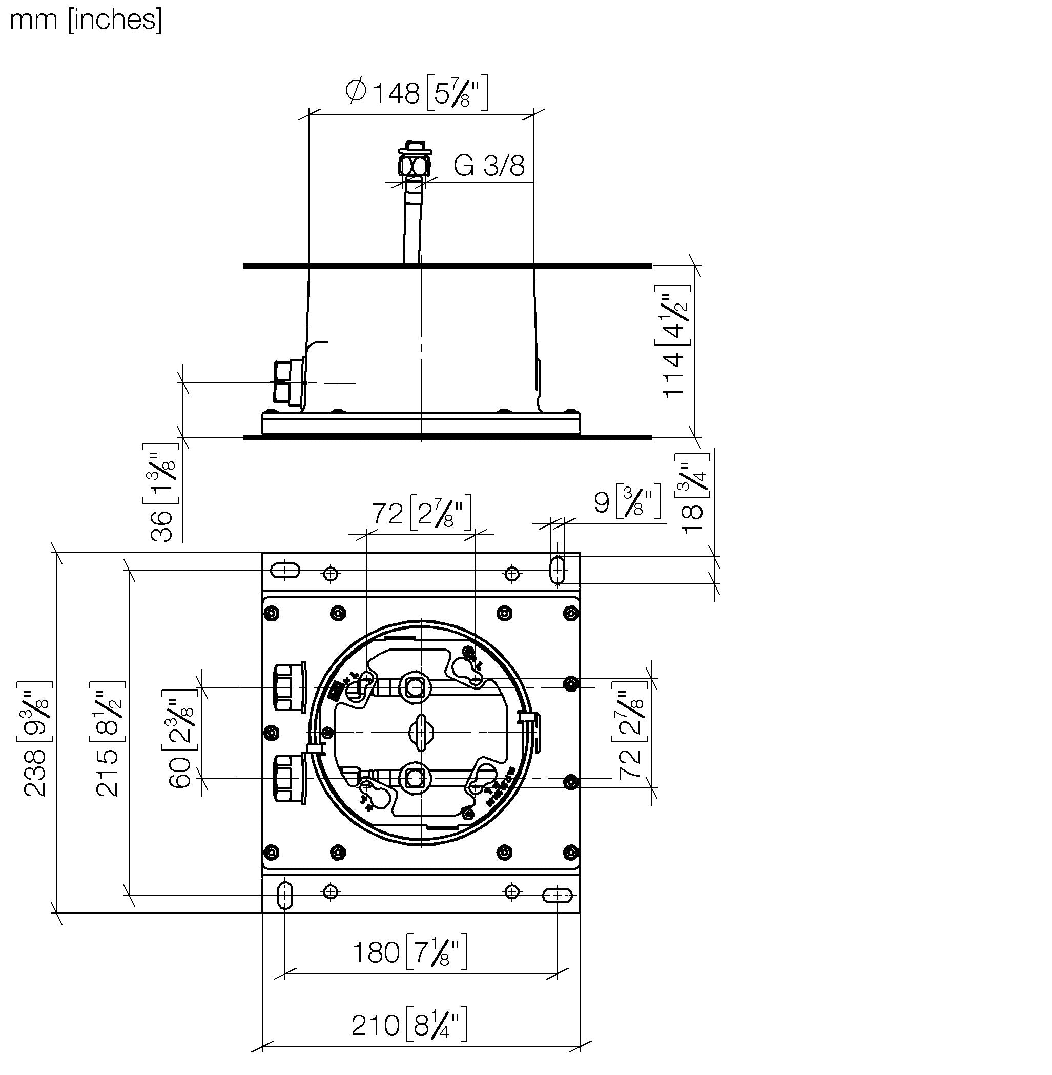 Concealed Ceiling Installation Box With Ceiling Fixing
