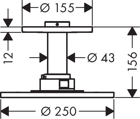 AXOR ShowerSolutions Overhead shower 250 1jet with ceiling connection