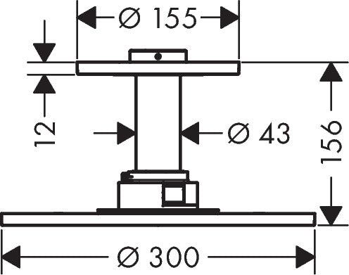 AXOR ShowerSolutions Overhead shower 300 2jet with ceiling connection