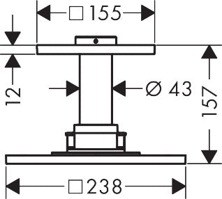AXOR ShowerSolutions Overhead shower 250/250 1jet with ceiling connection