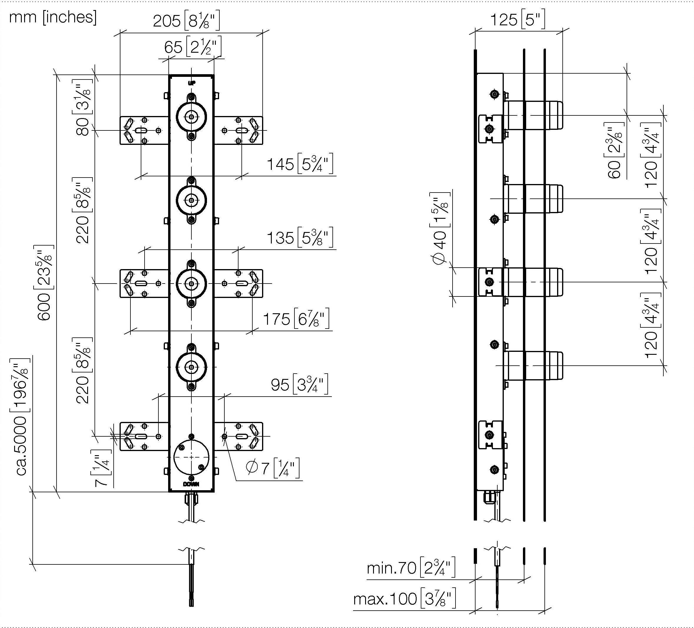 Concealed Wall Installation Box For Towel Warmer 4 Fold Without Control Element