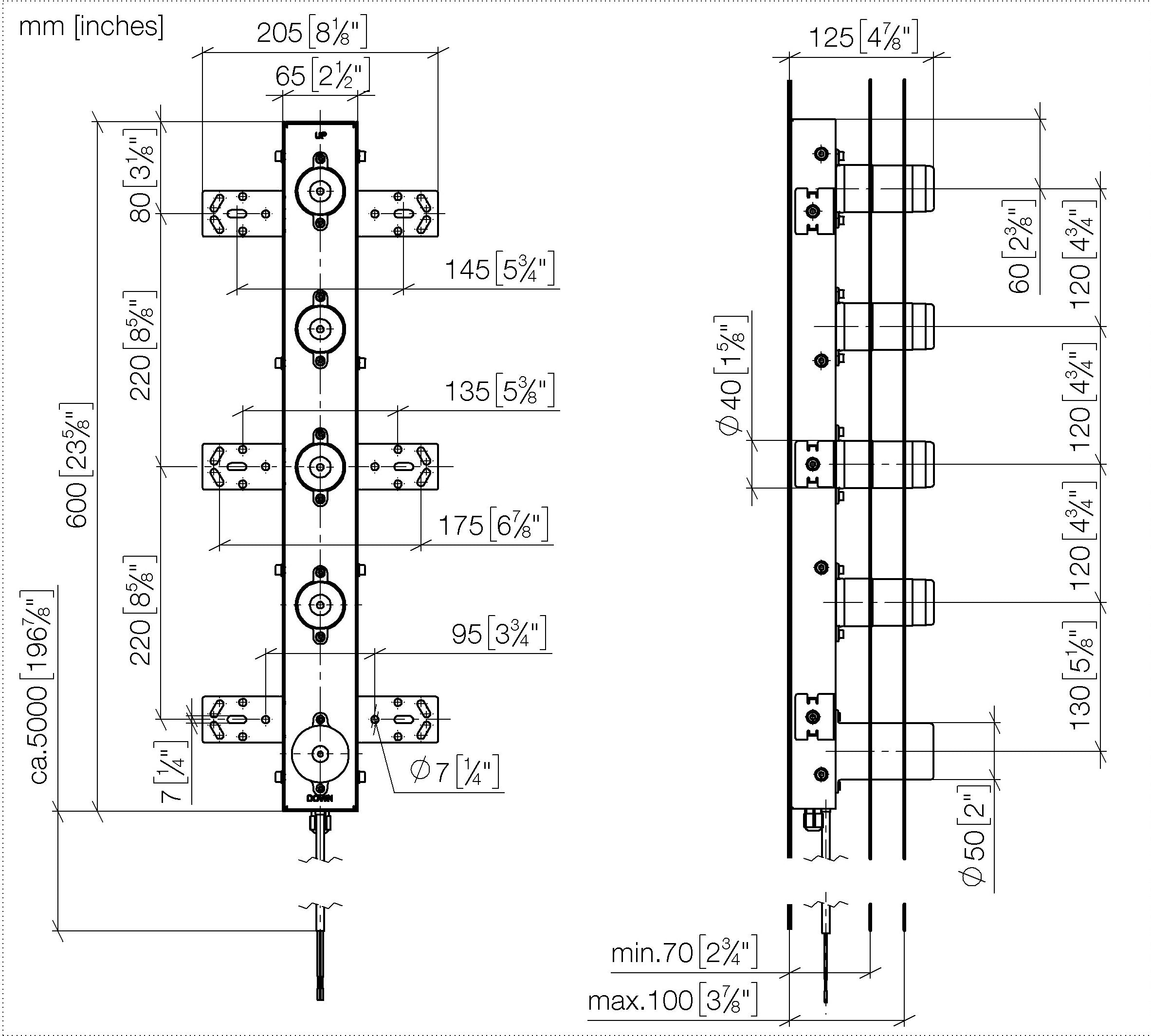 Concealed Wall Installation Box For Towel Warmer 4 Fold With Control Element