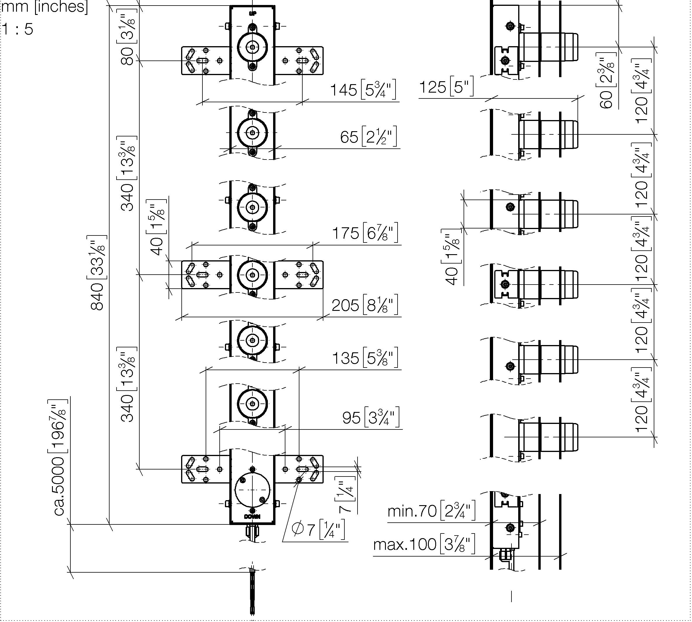 Concealed Wall Installation Box For Towel Warmer 6 Fold Without Control Element