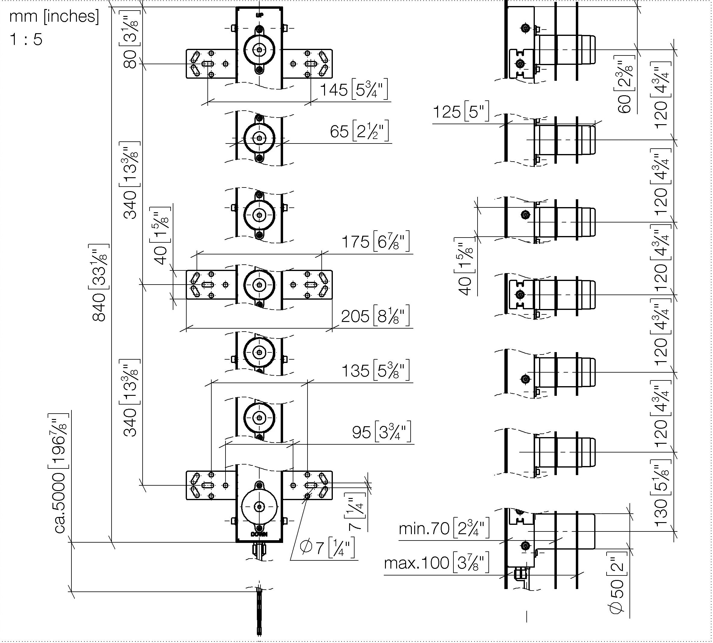 Concealed Wall Installation Box For Towel Warmer 6 Fold With Control Element