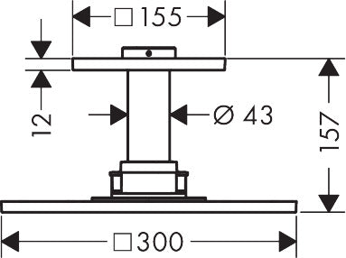 AXOR ShowerSolutions Overhead shower 300/300 1jet with ceiling connection