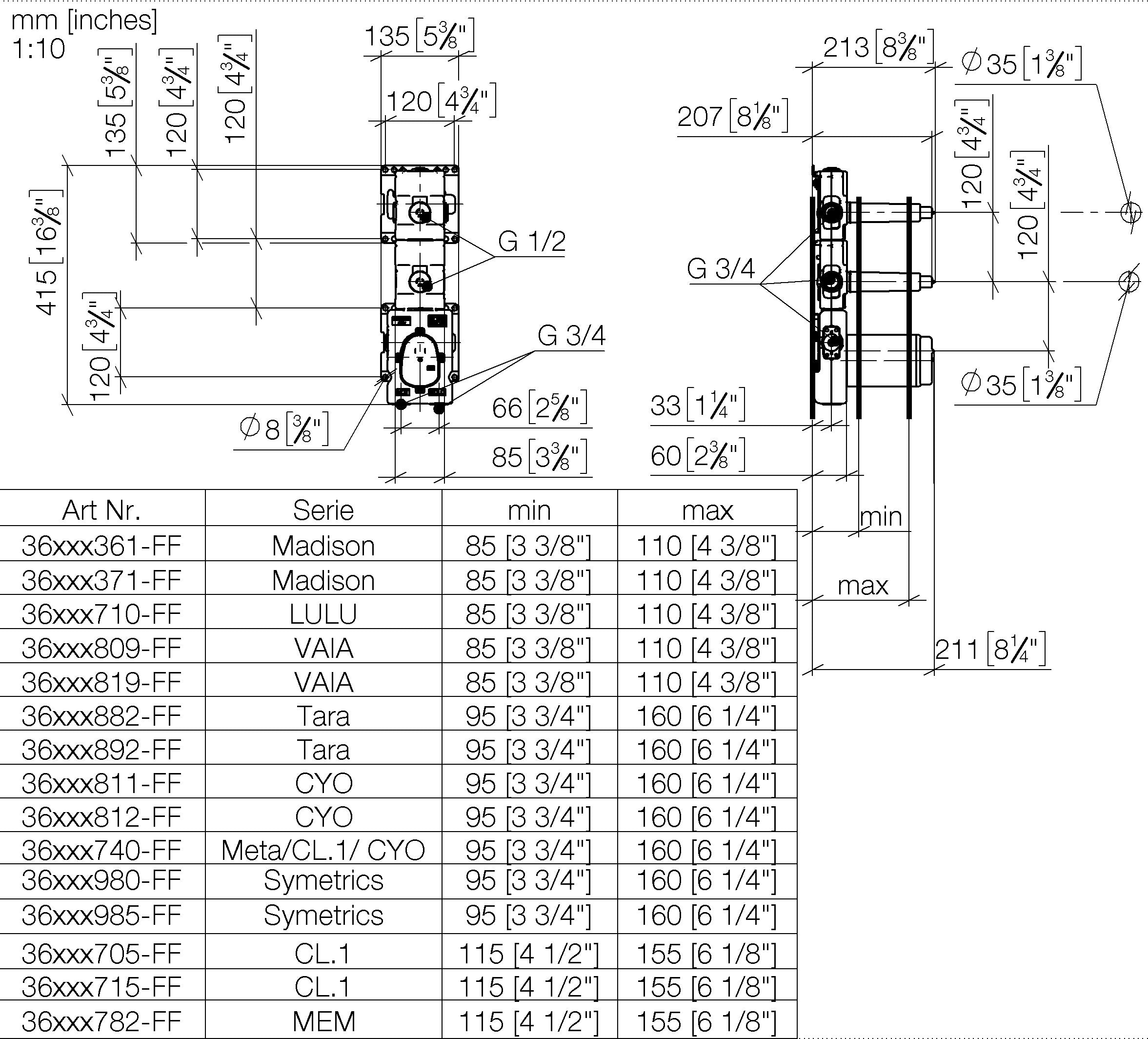 Xtool Concealed Thermostat Module With 2 Valves