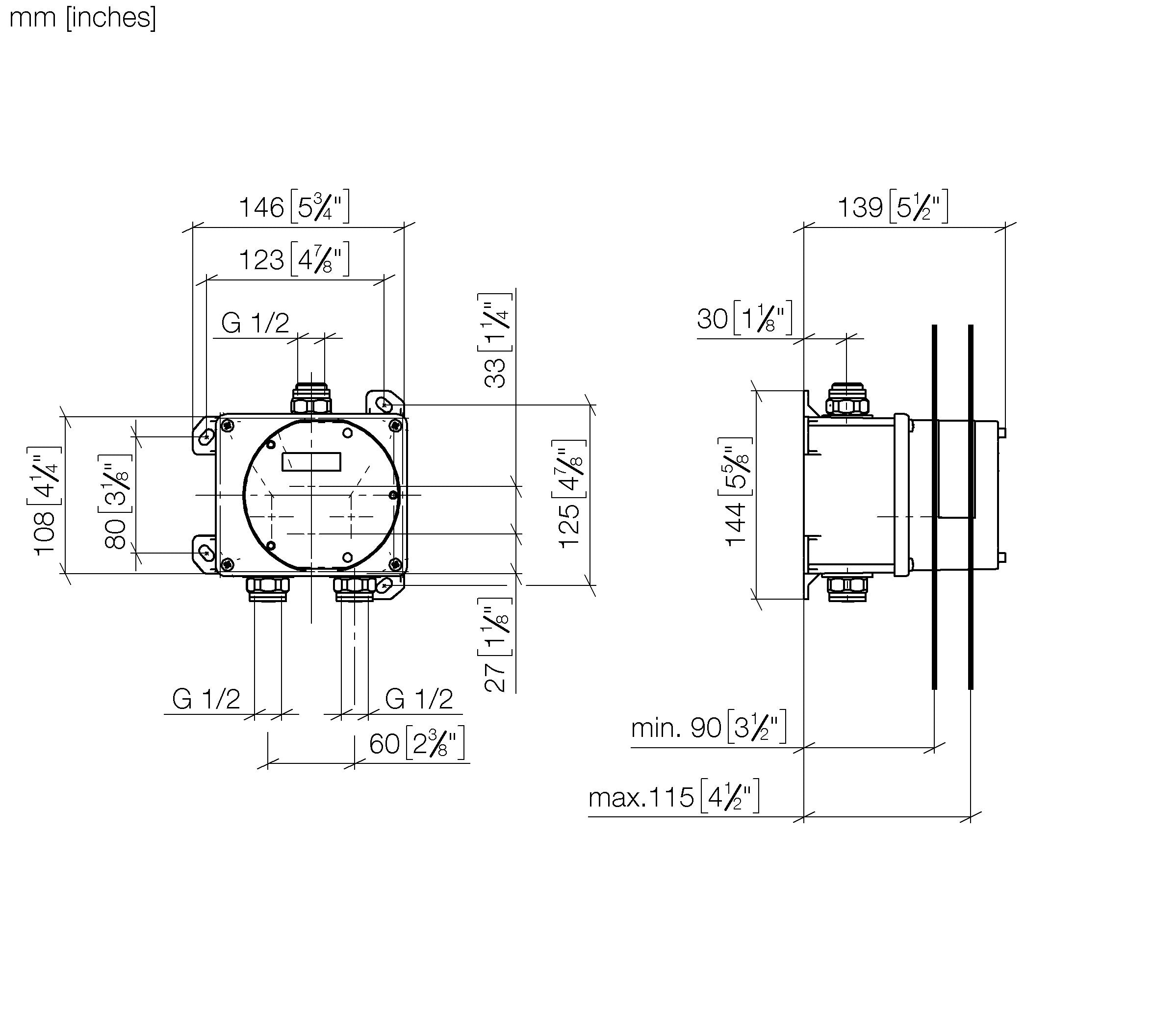 Eset Touchfree Basin Mixer With Temperature Setting For Combining With Wall Mounted Fittings