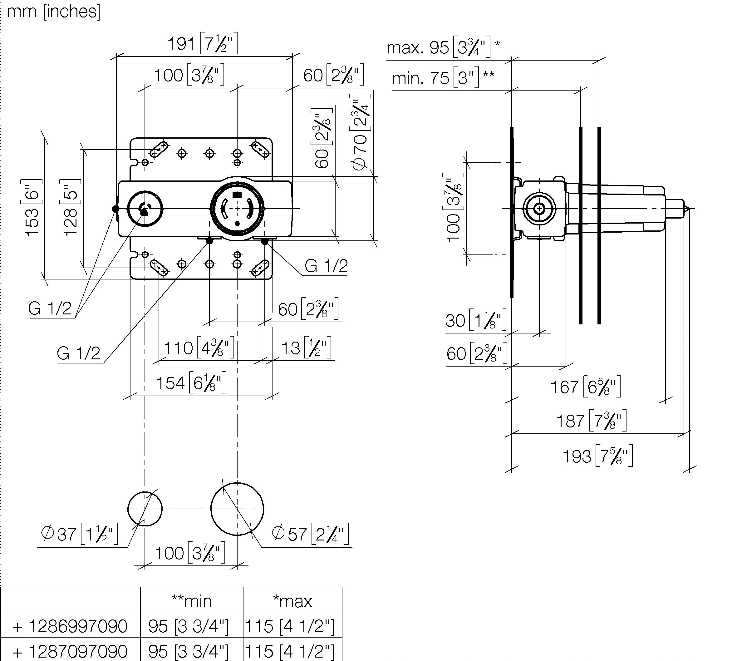 Concealed Wall Mounted Single Lever Mixer