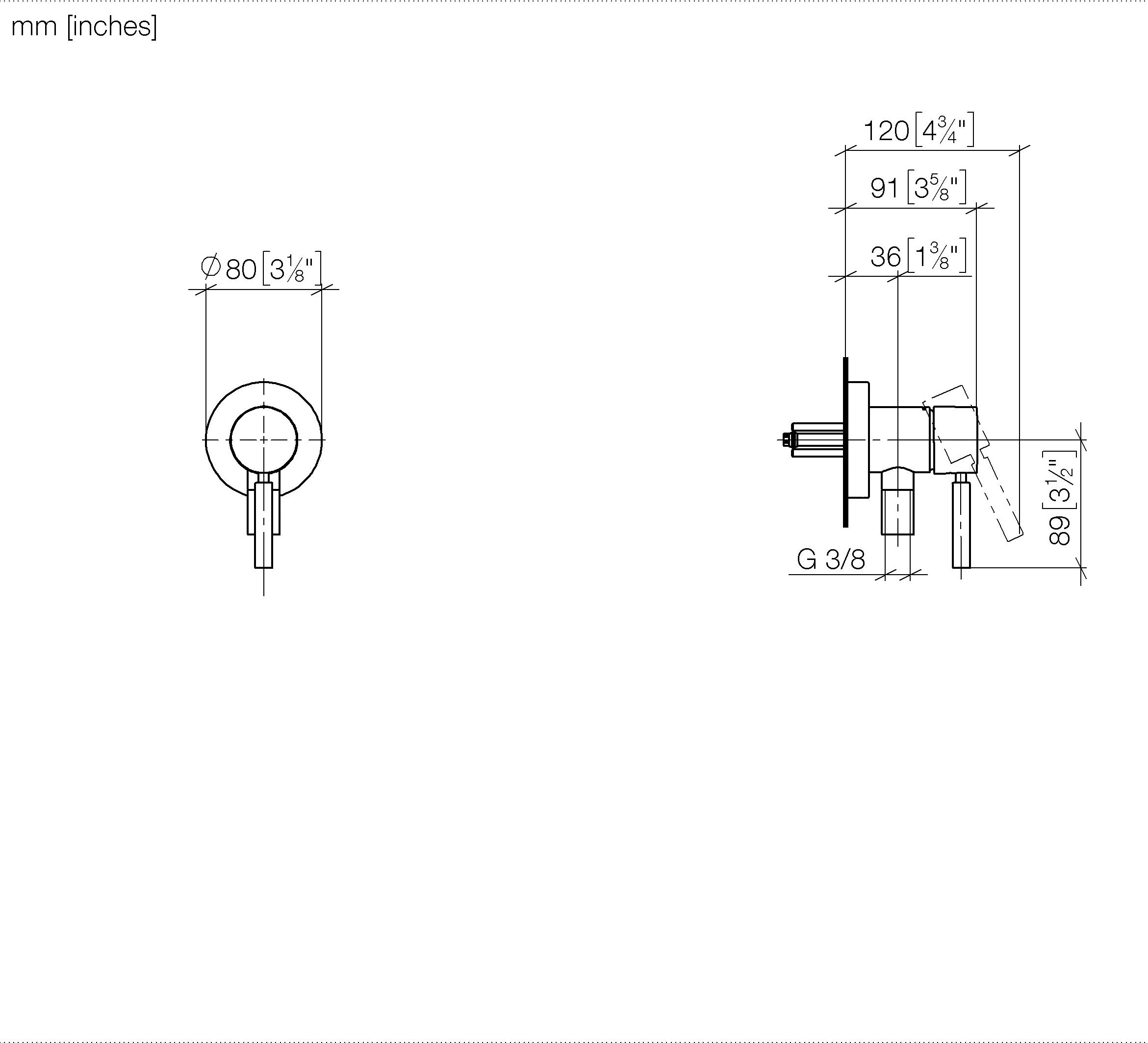 Concealed Single Lever Mixer With Cover Plate With Integrated Shower Connection Chrome
