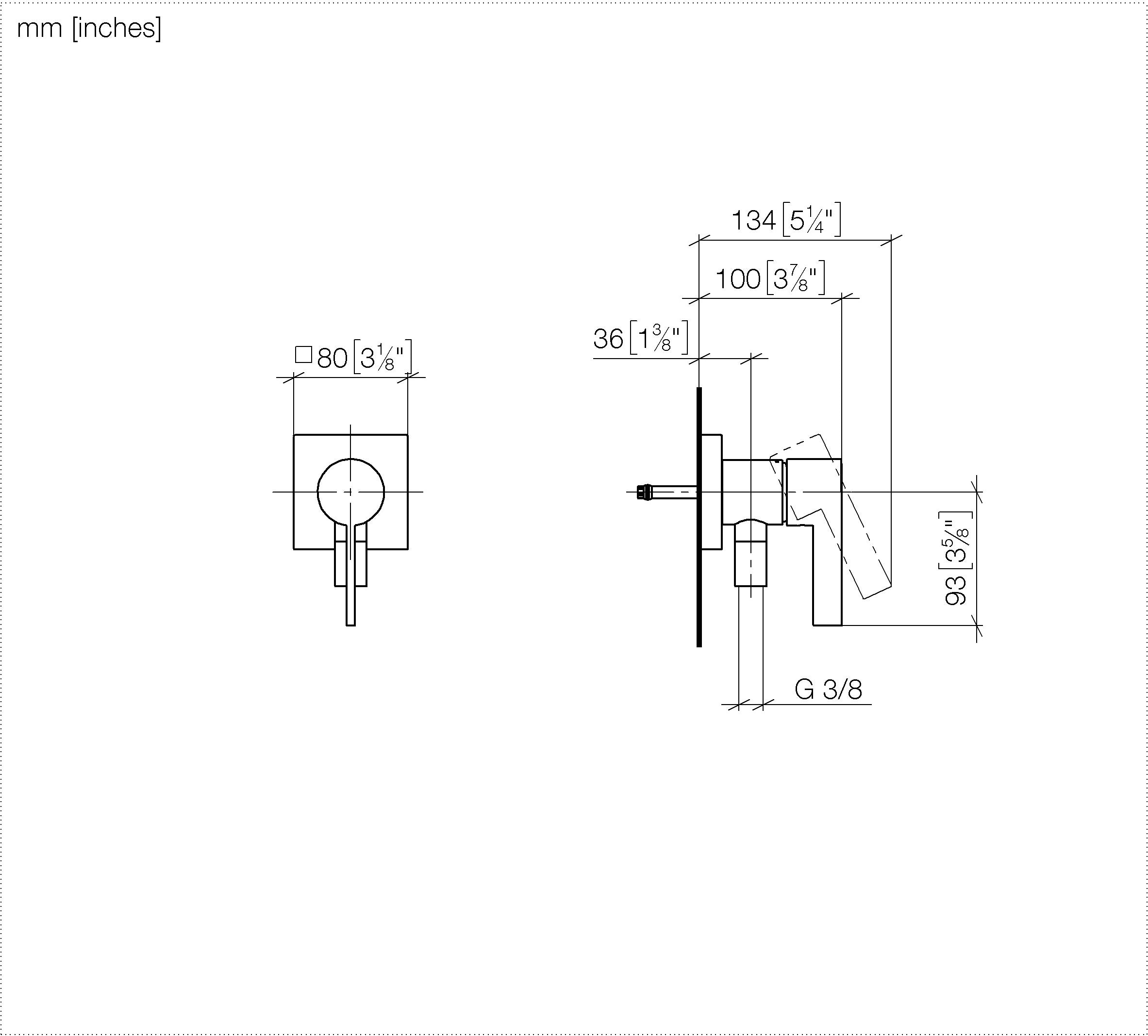 Concealed Single Lever Mixer With Cover Plate With Integrated Shower Connection Chrome II