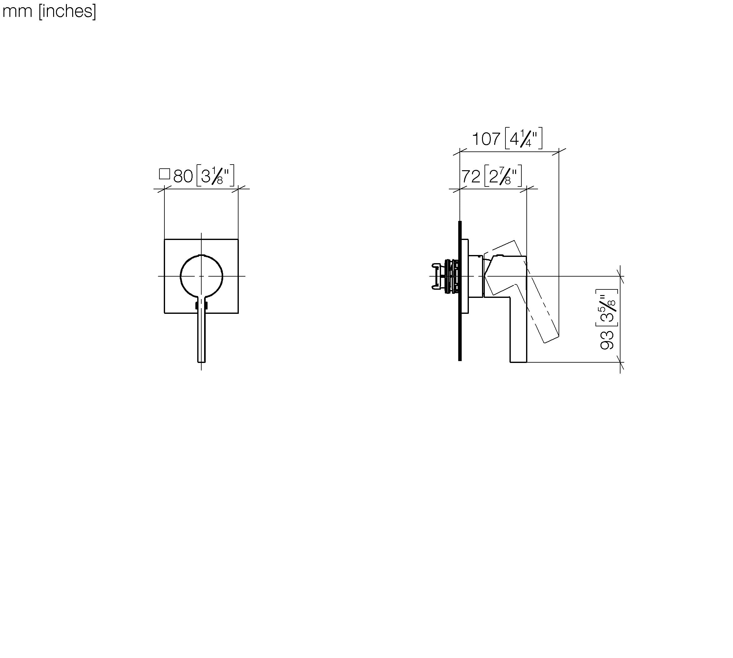 Concealed Single Lever Mixer With Cover Plate Chrome II