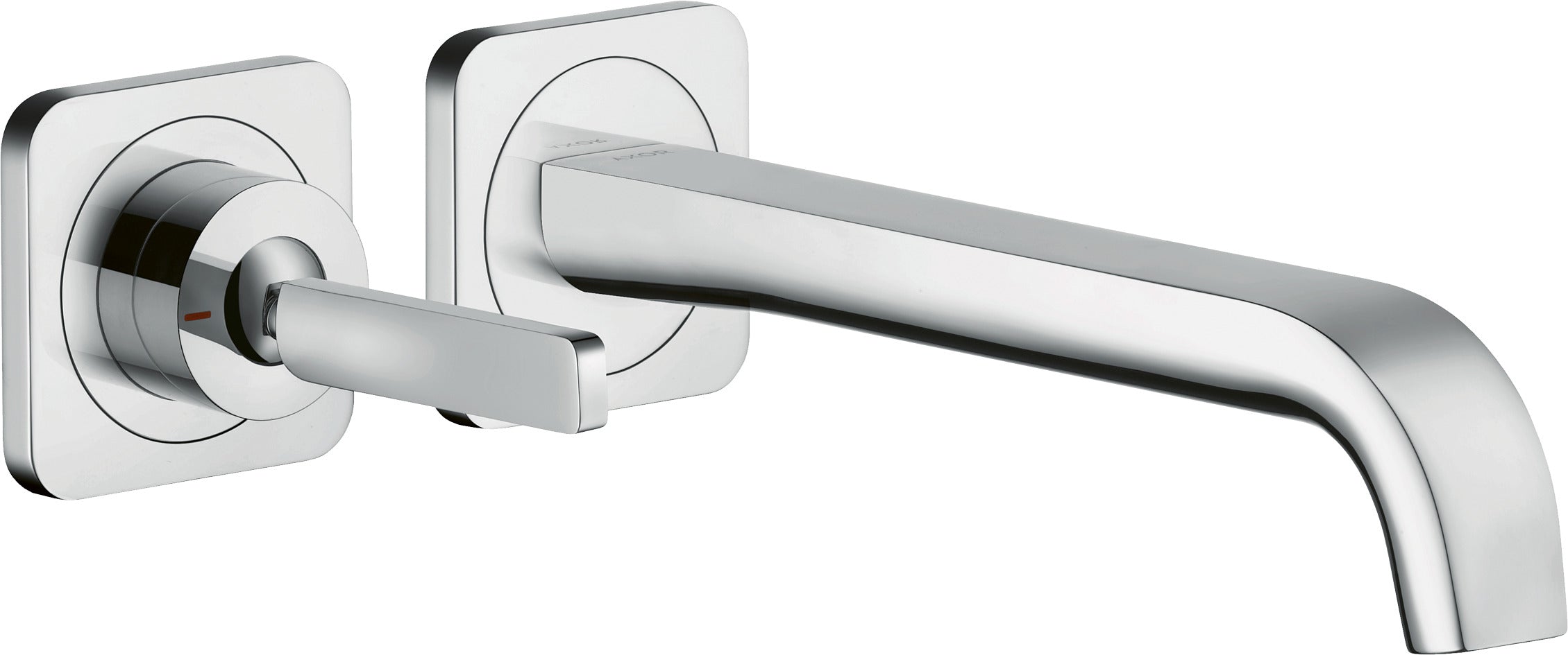 AXOR Citterio E Single lever basin mixer wall-mounted with pin handle, spout 221 mm and escutcheons
