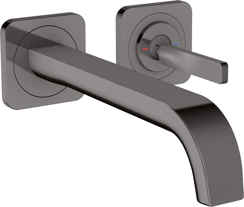 AXOR Citterio E Single lever basin mixer wall-mounted with pin handle, spout 221 mm and escutcheons