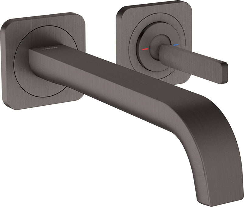 AXOR Citterio E Single lever basin mixer wall-mounted with pin handle, spout 221 mm and escutcheons