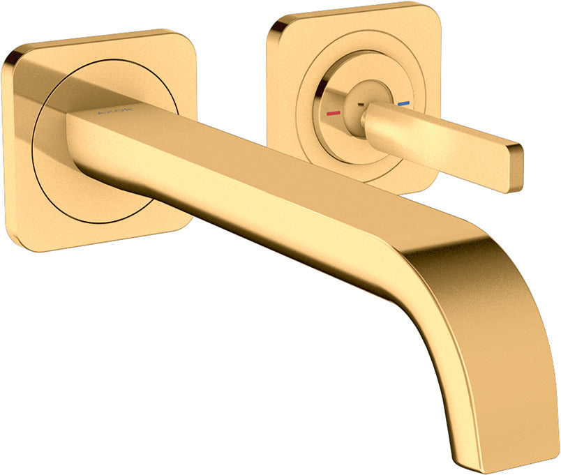 AXOR Citterio E Single lever basin mixer wall-mounted with pin handle, spout 221 mm and escutcheons