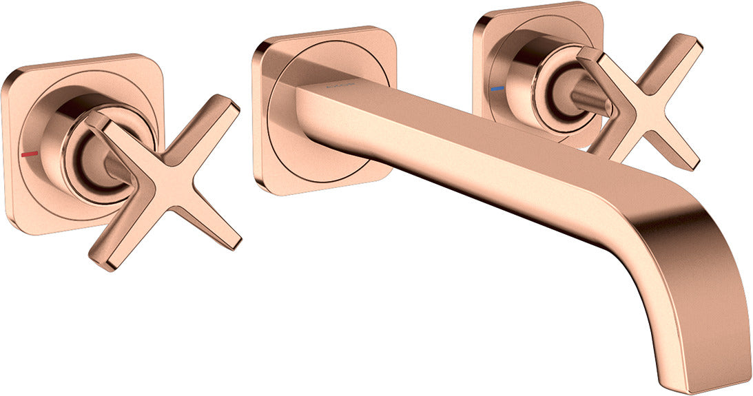 AXOR Citterio E 3-hole basin mixer for concealed installation wall-mounted with spout 220 mm and escutcheons