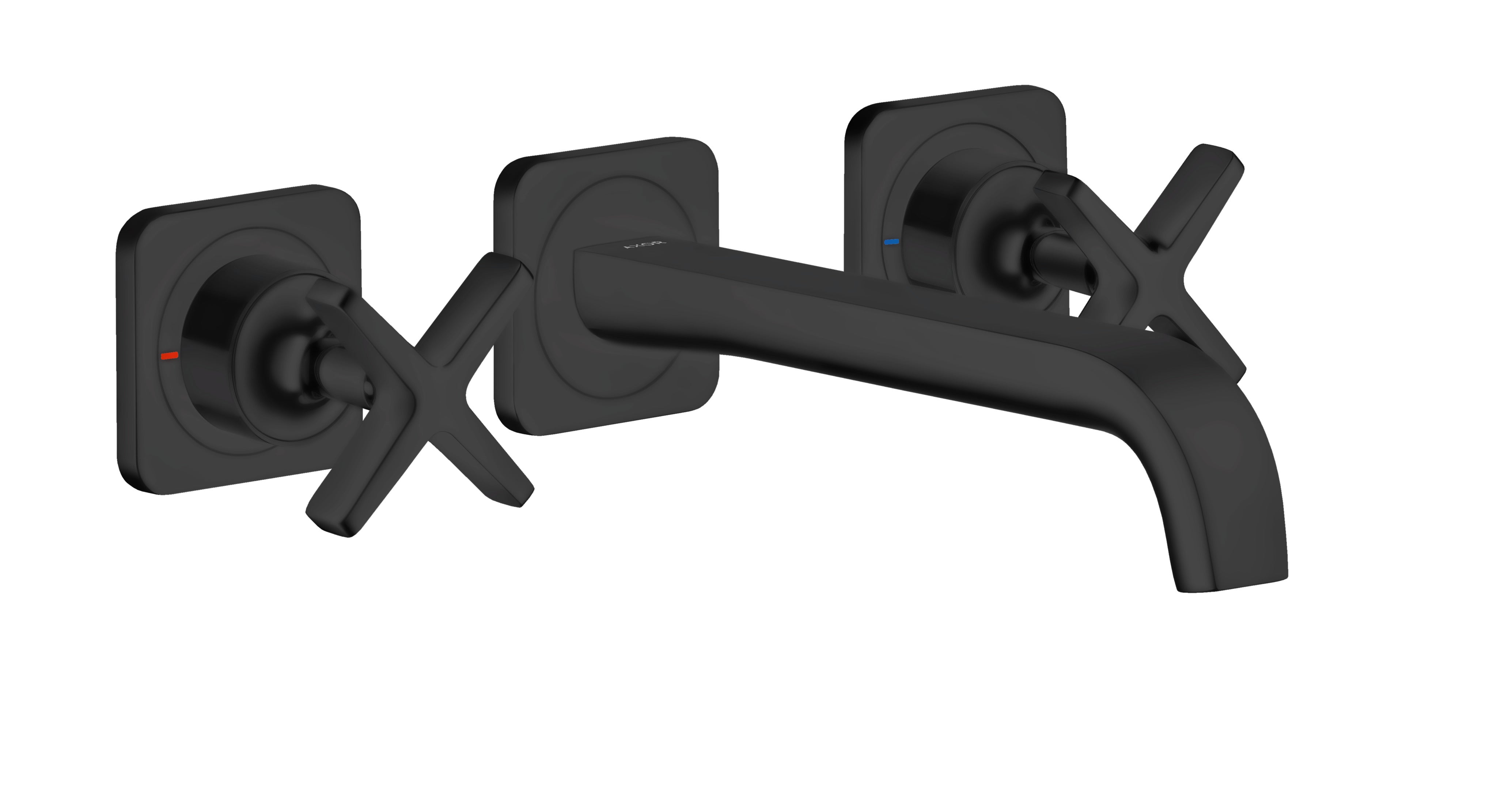 AXOR Citterio E 3-hole basin mixer for concealed installation wall-mounted with spout 220 mm and escutcheons