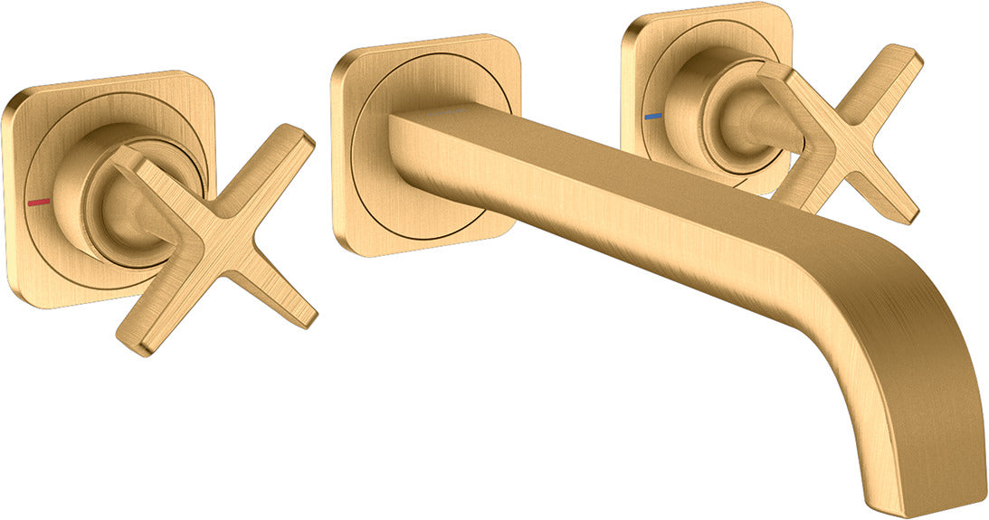AXOR Citterio E 3-hole basin mixer for concealed installation wall-mounted with spout 220 mm and escutcheons