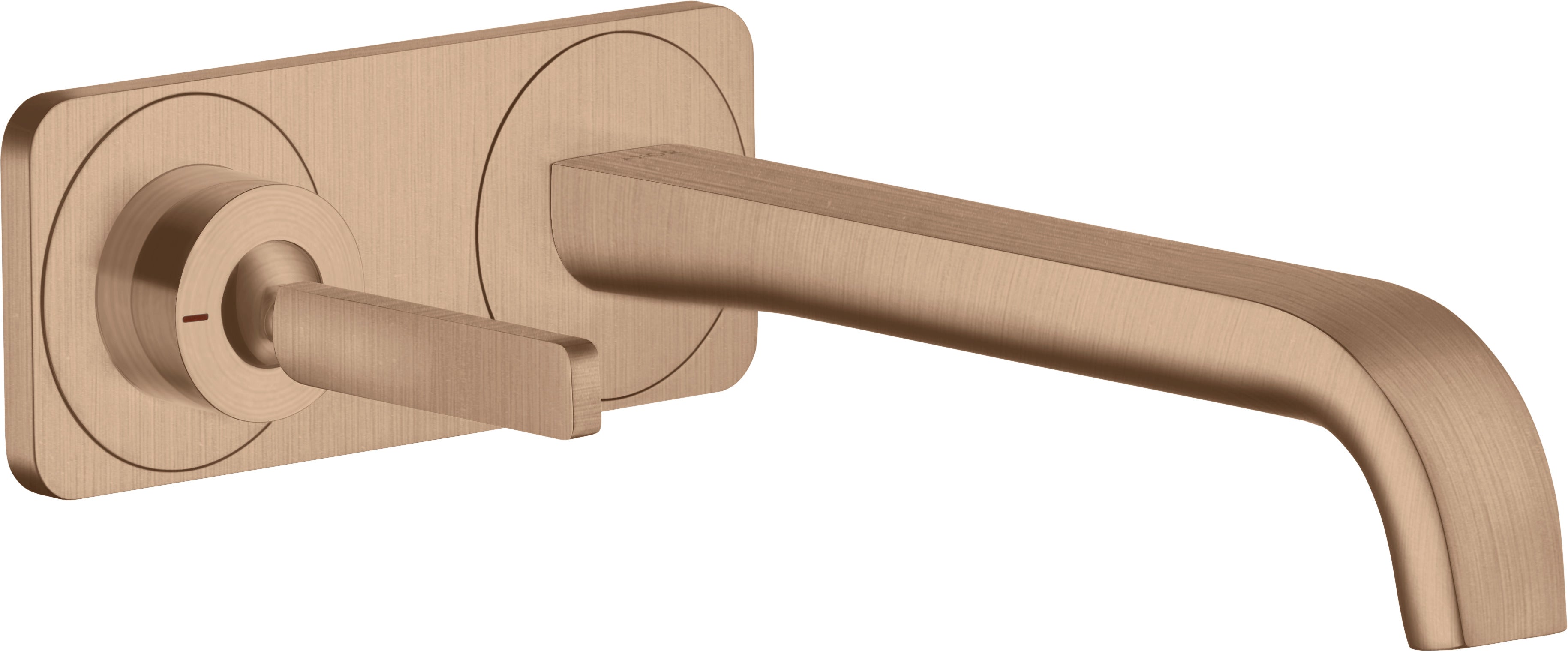 AXOR Citterio E Single lever basin mixer wall-mounted with pin handle, spout 221 mm and plate