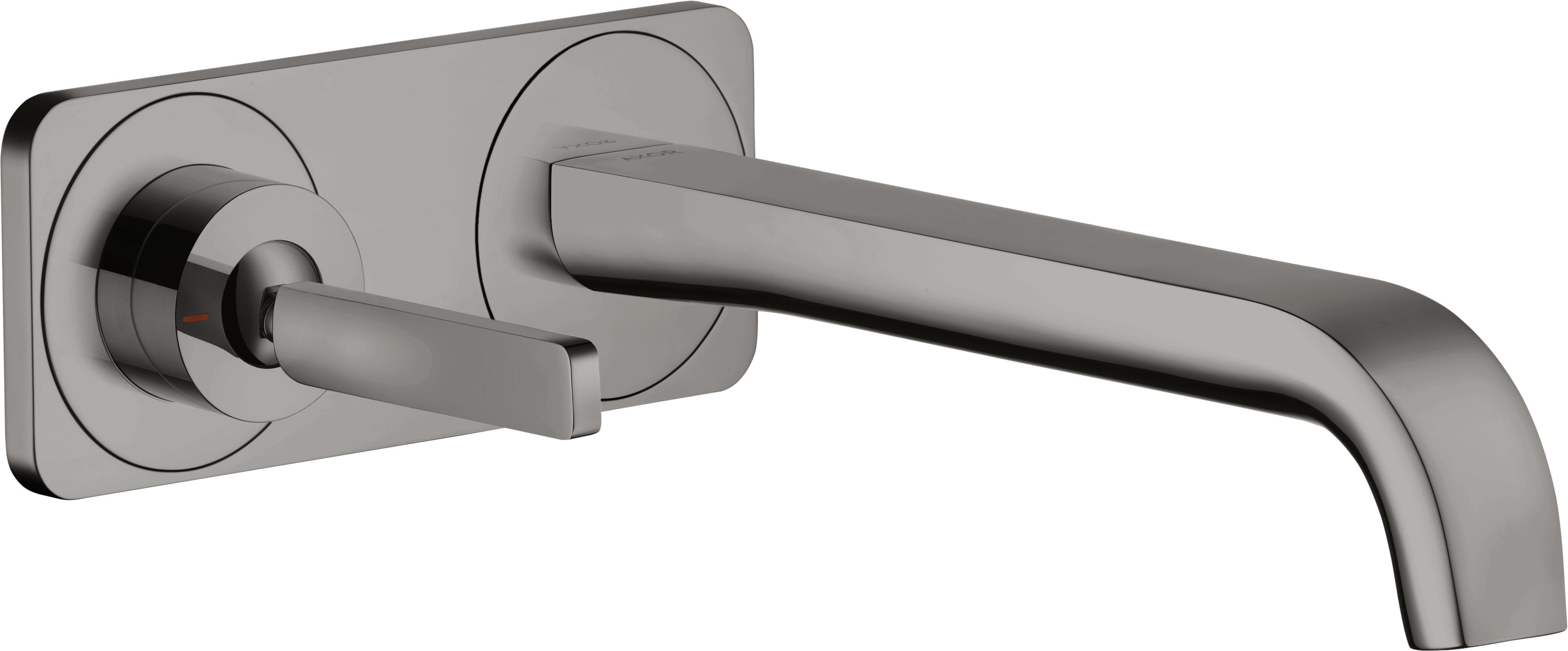 AXOR Citterio E Single lever basin mixer wall-mounted with pin handle, spout 221 mm and plate