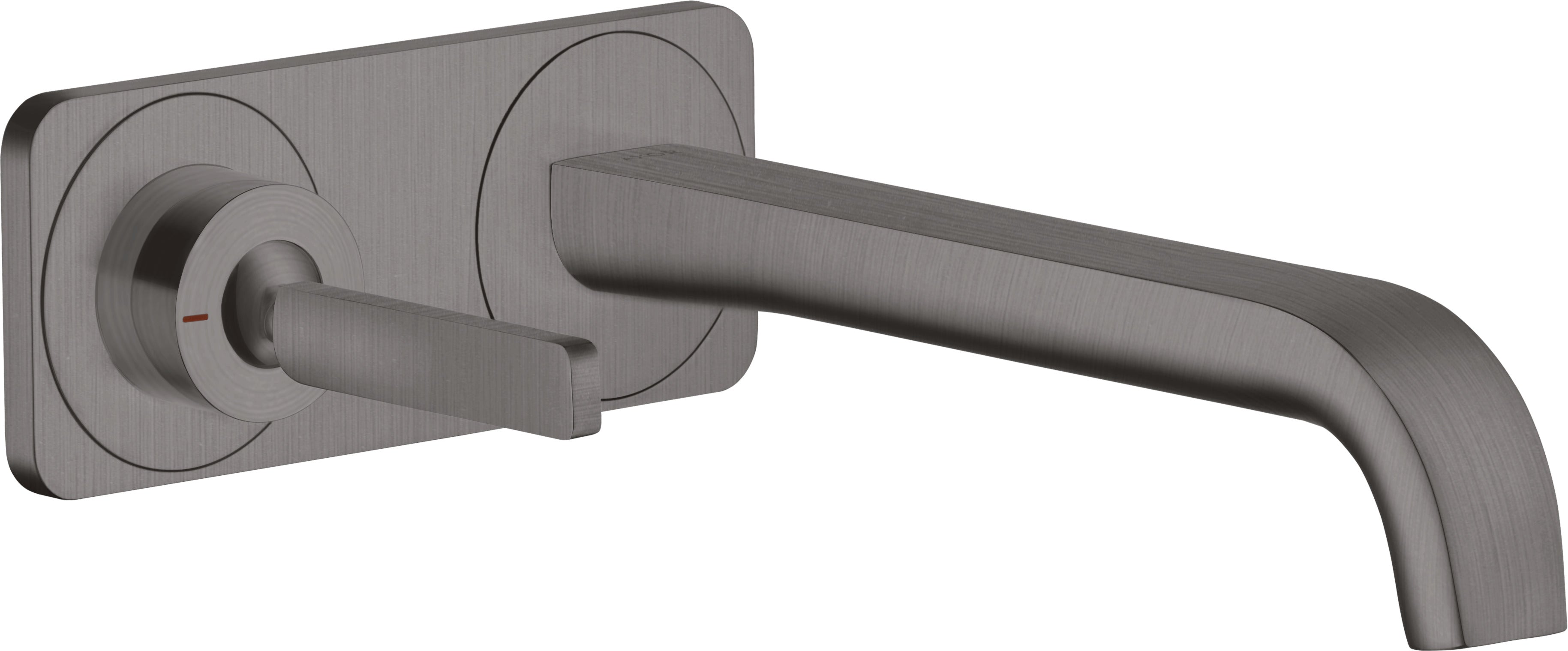 AXOR Citterio E Single lever basin mixer wall-mounted with pin handle, spout 221 mm and plate