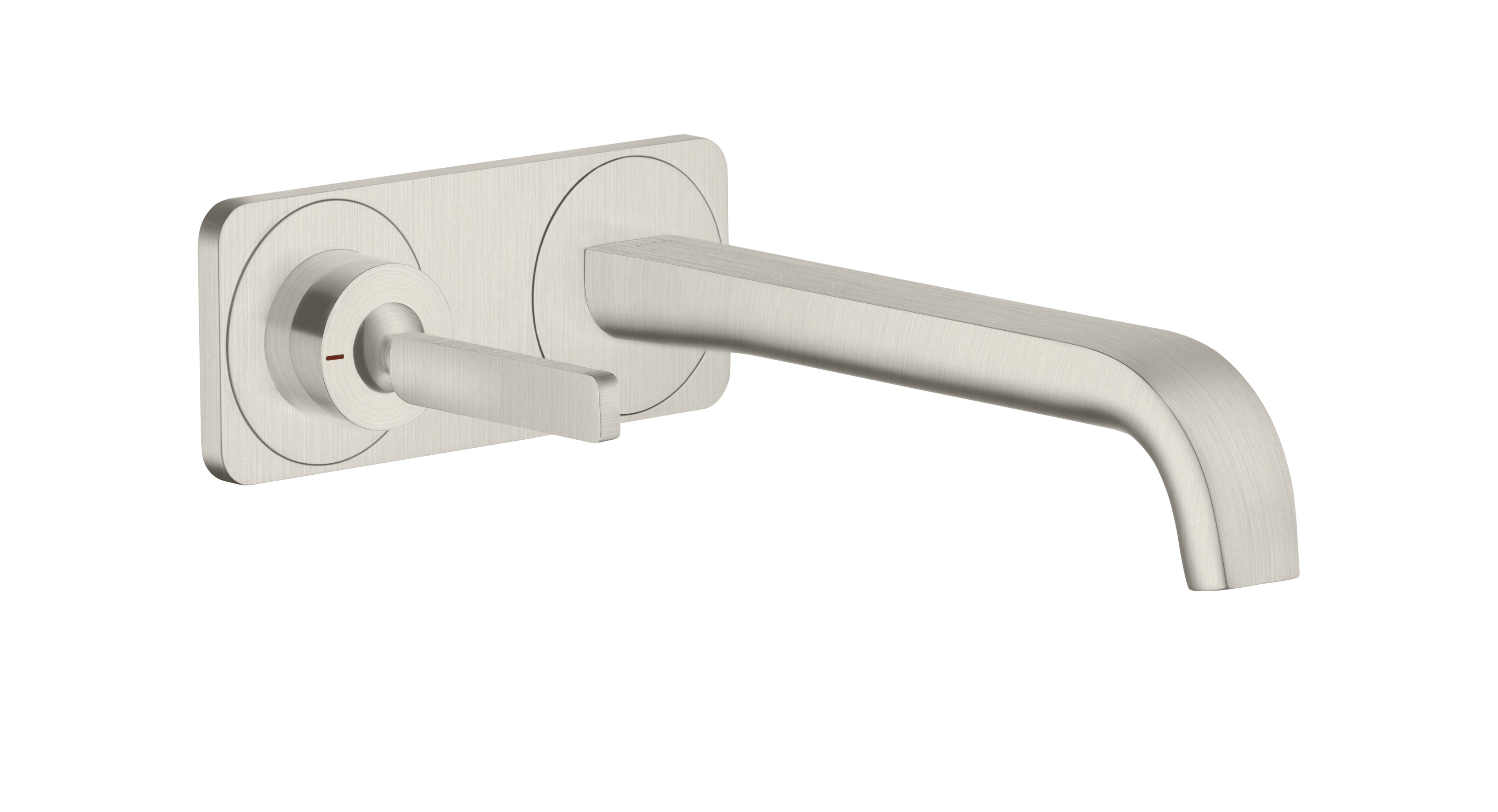 AXOR Citterio E Single lever basin mixer wall-mounted with pin handle, spout 221 mm and plate