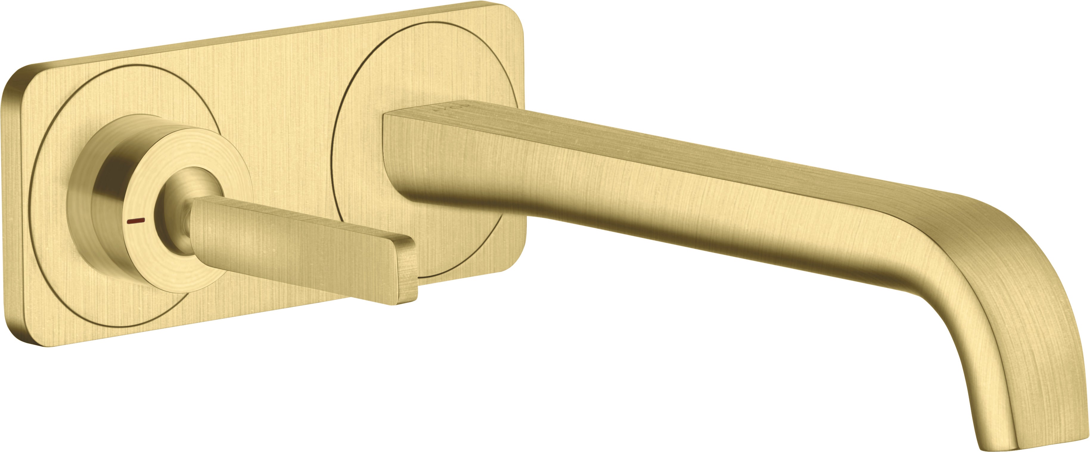 AXOR Citterio E Single lever basin mixer wall-mounted with pin handle, spout 221 mm and plate