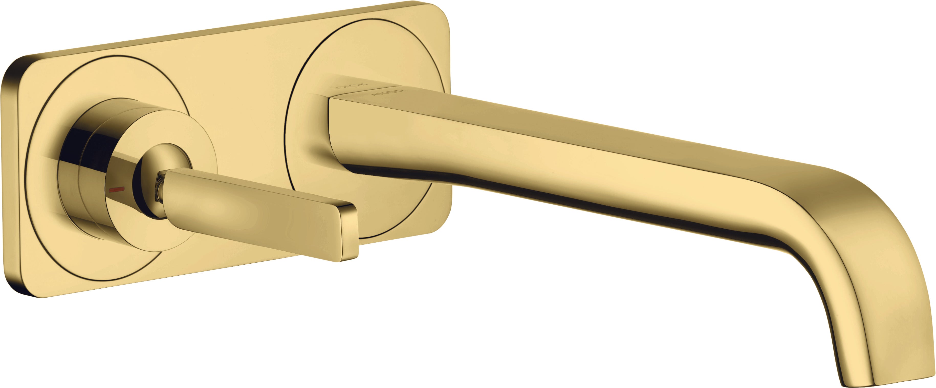 AXOR Citterio E Single lever basin mixer wall-mounted with pin handle, spout 221 mm and plate